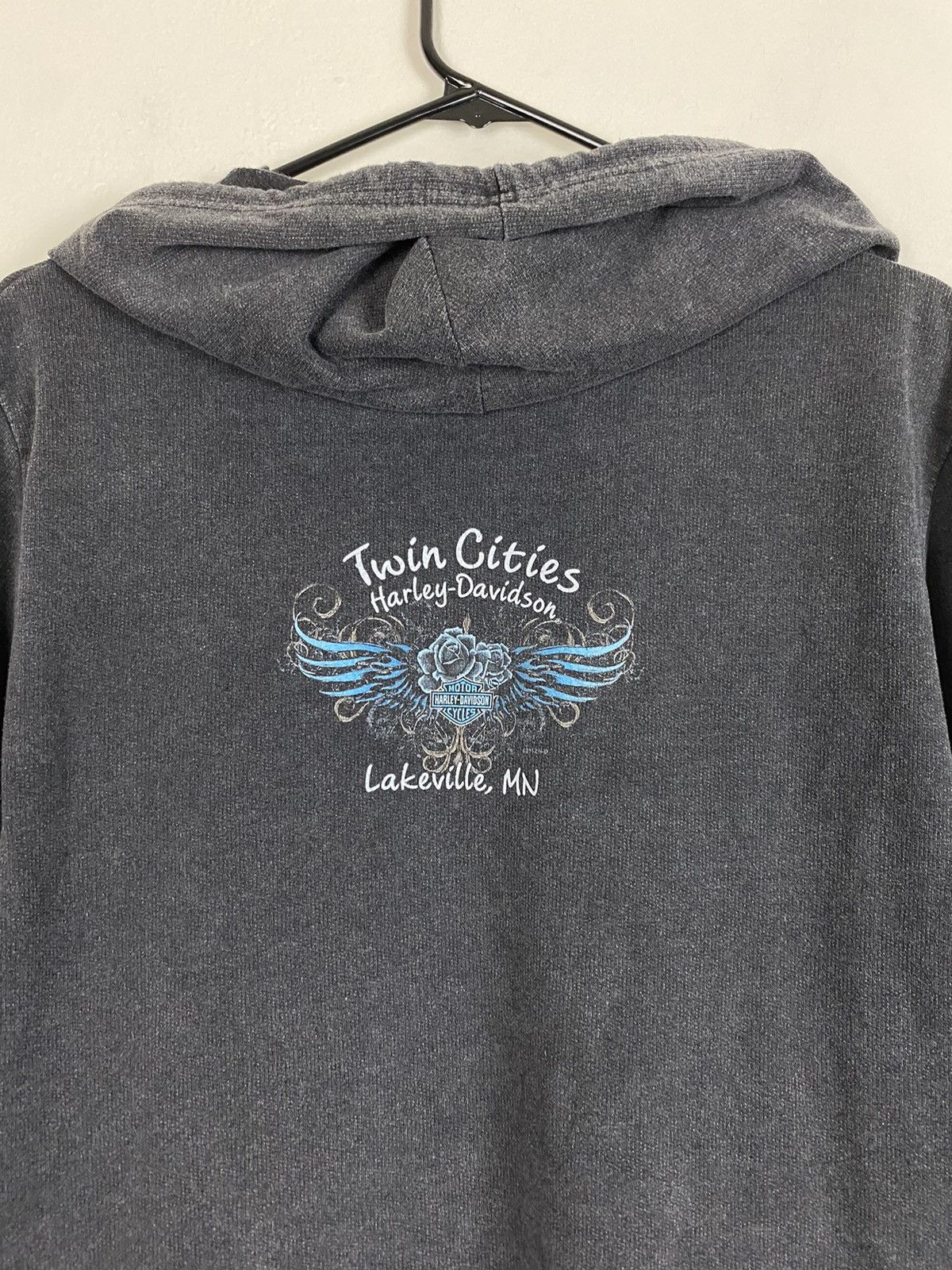 Harley Davidson Vintage Harley Davidson Faded Zip Up Hoodie Sweatshirt y2k Size US L / EU 52-54 / 3 - 6 Thumbnail
