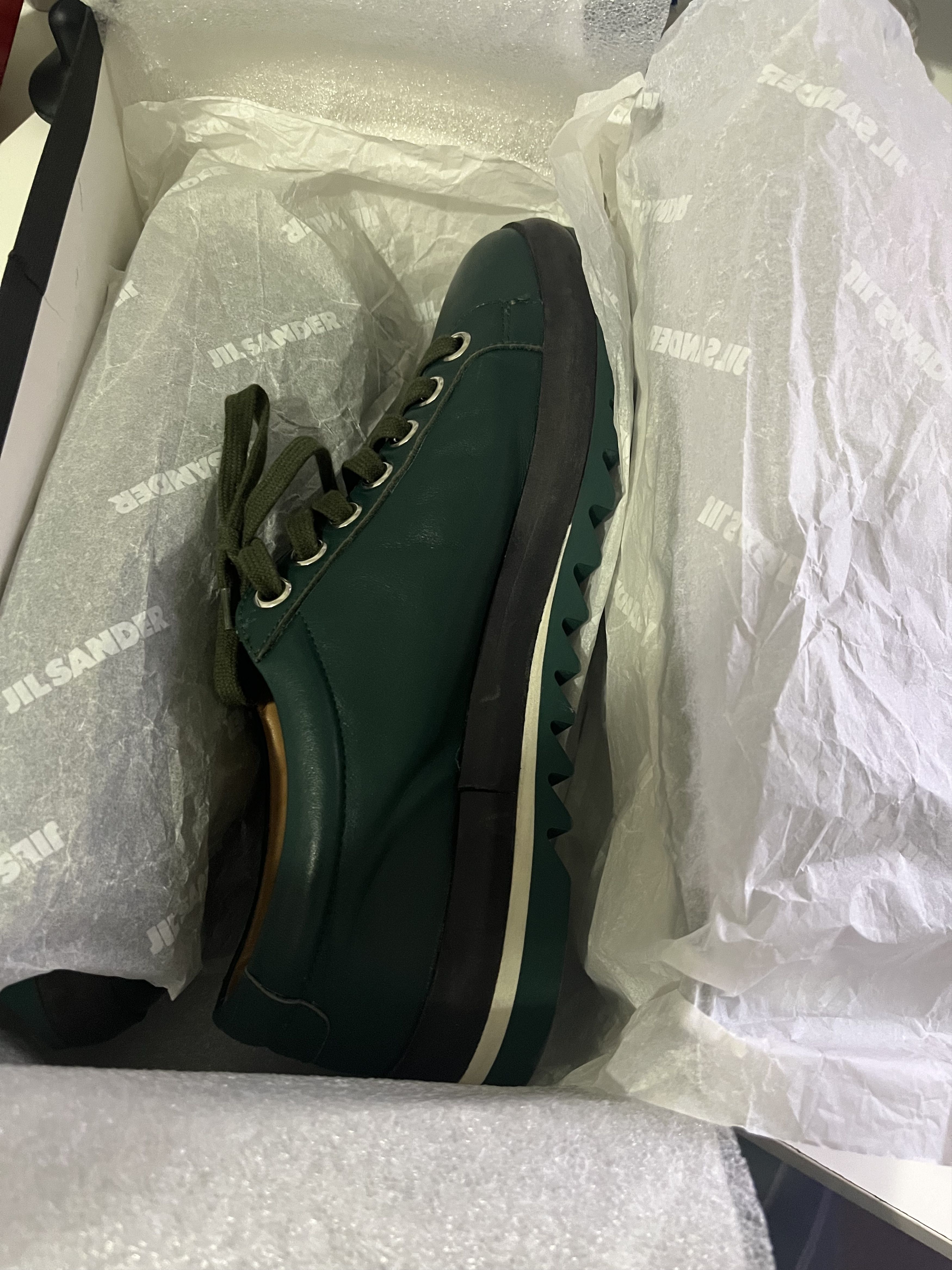 Jil Sander Jil Sander Forest Green Leather Platform Sneakers EU 41 Size US 8 / EU 41 - 7 Thumbnail