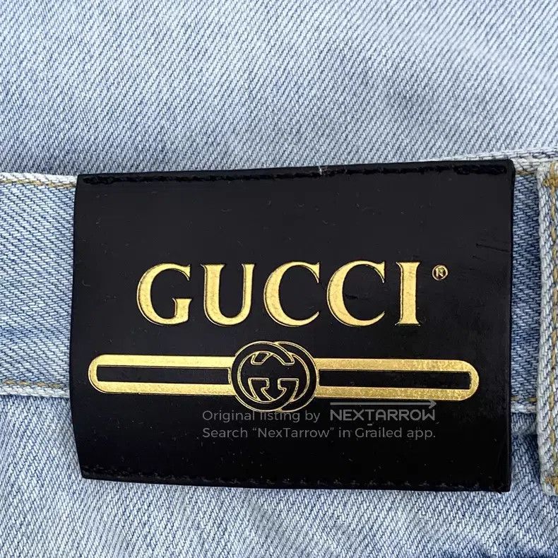 Gucci Gucci Light blue washed Doraemon embroidered cotton casual Size 25" / US 0 / IT 36 - 6 Thumbnail