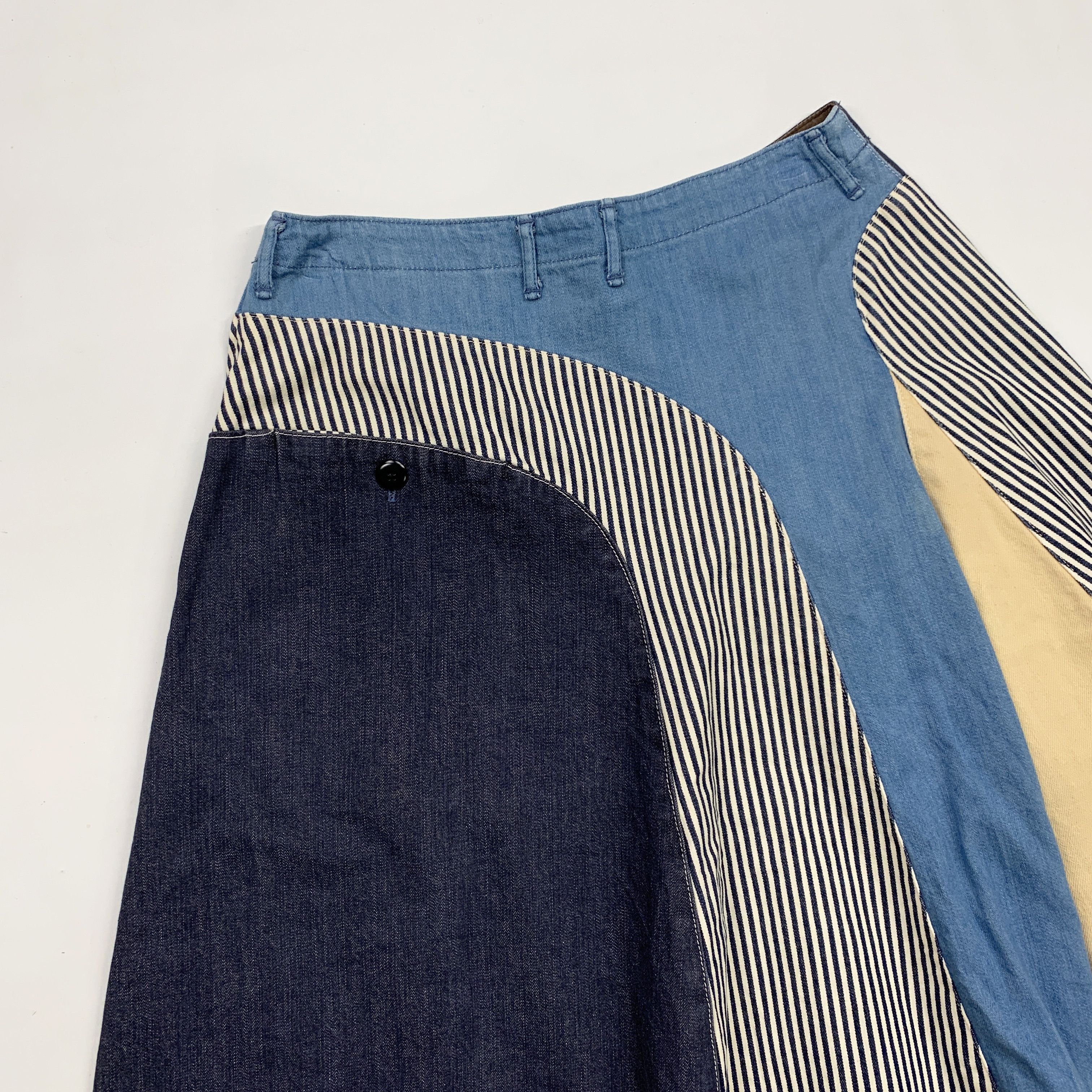Kapital Flowy Patchwork Skirt (Denim) Size 29" - 6 Thumbnail