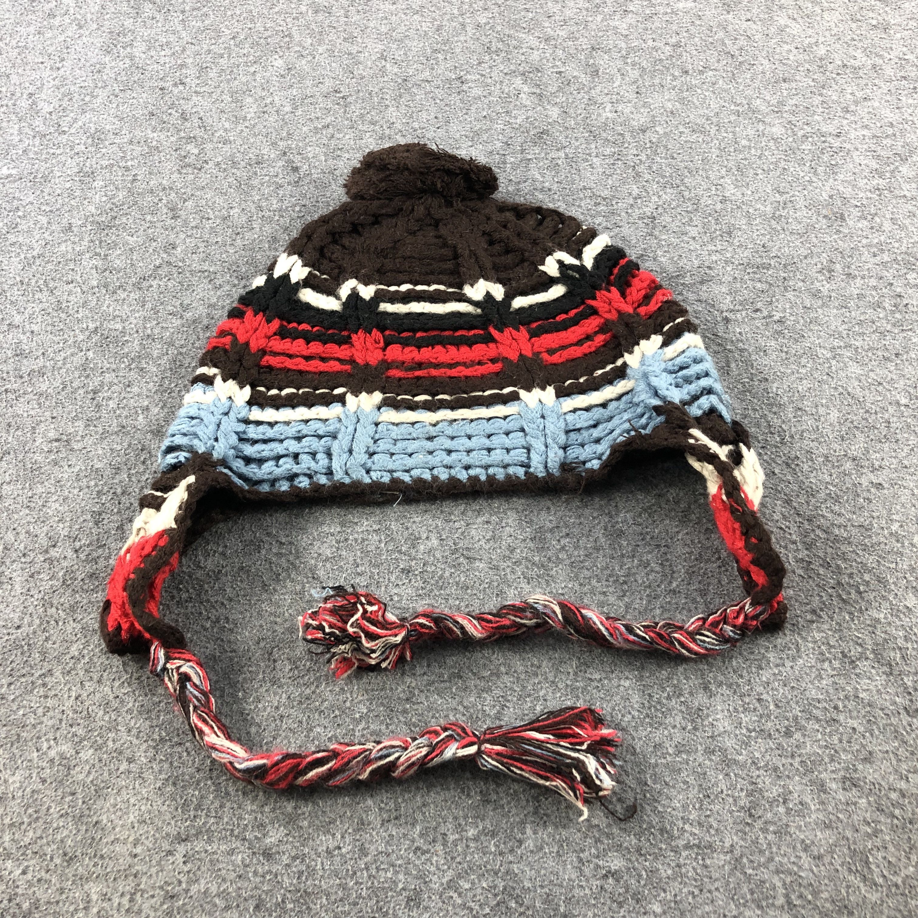 Vintage Ushanka Earflap Knitted Bobble Beanie Snowcap Snow Hat B68 Size ONE SIZE - 1 Thumbnail