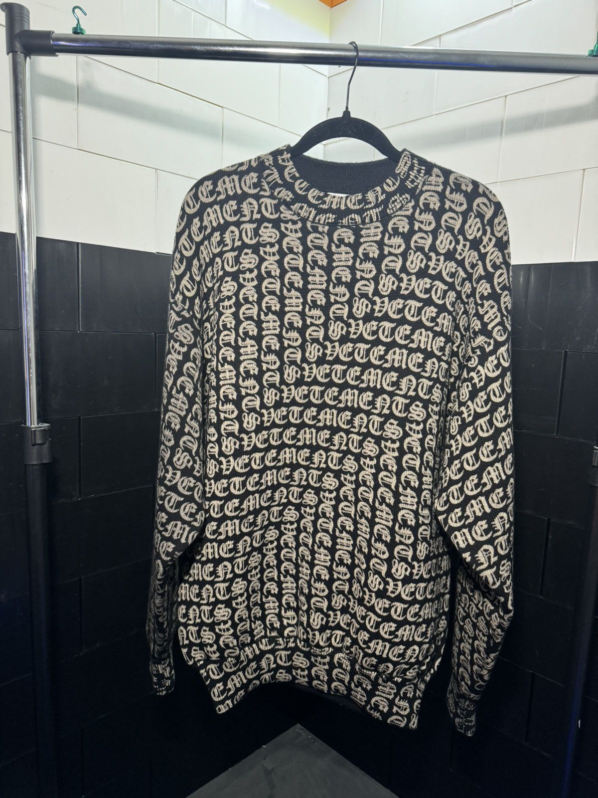 Vetements Vetements Black/Brown Wool Gothic Monogram Sweater Size 