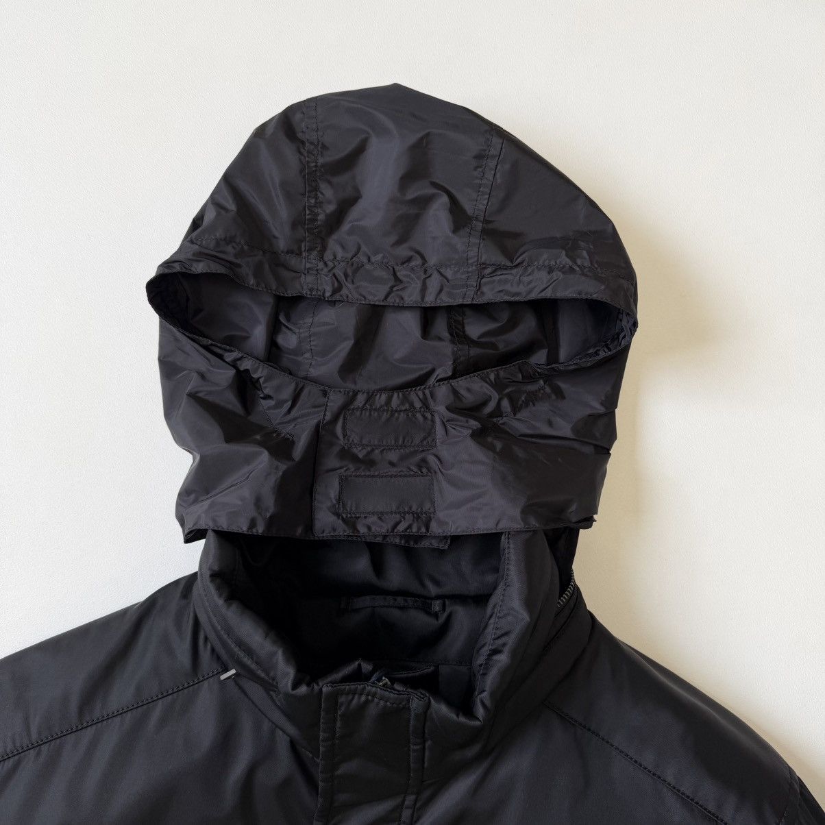 Prada A/W 24 Black Nylon Hooded Utility Jacket Size US L / EU 52-54 / 3 - 4 Thumbnail