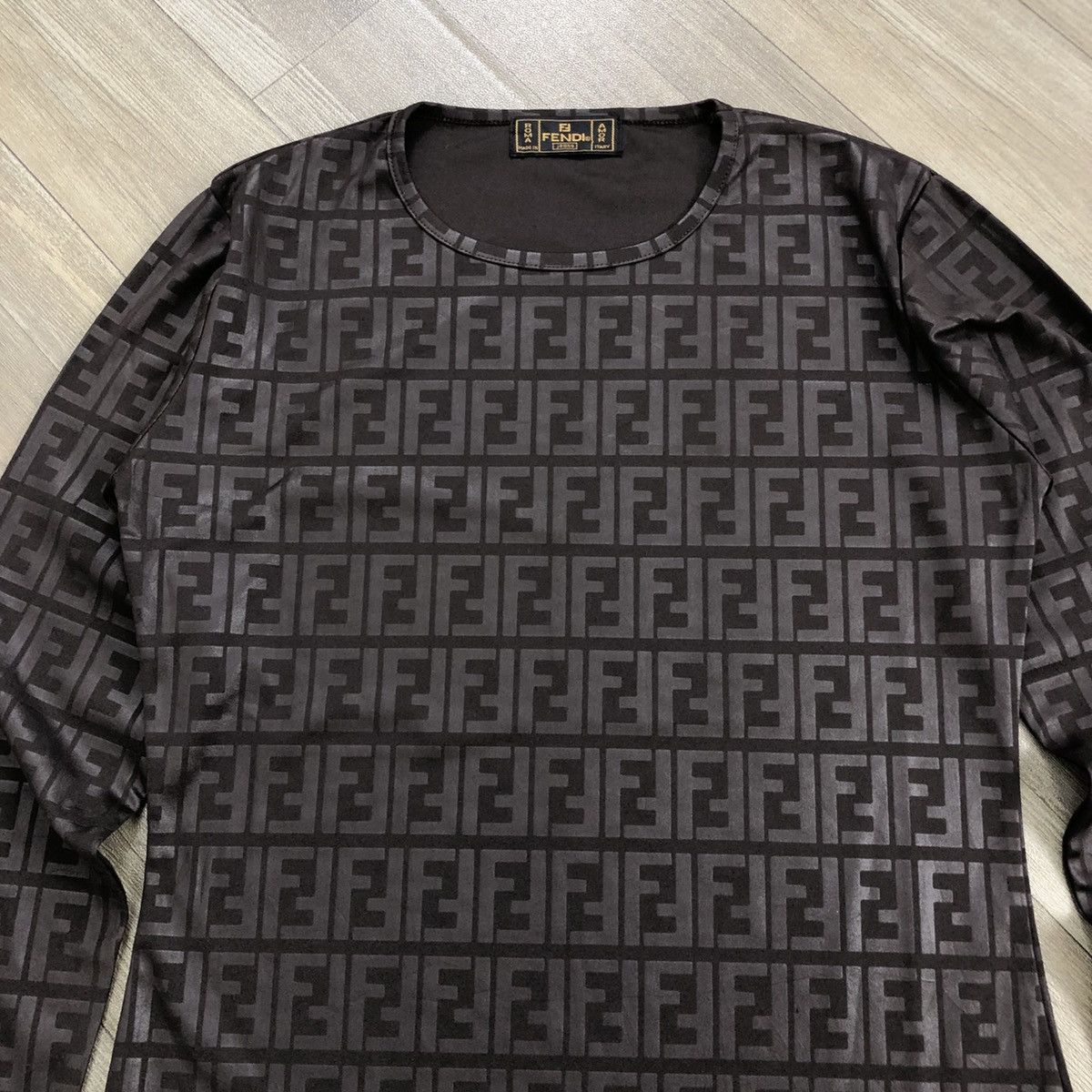 Fendi Vintage Fendi Monogram Full Print Logo Long Sleeve Size US M / EU 48-50 / 2 - 2 Thumbnail