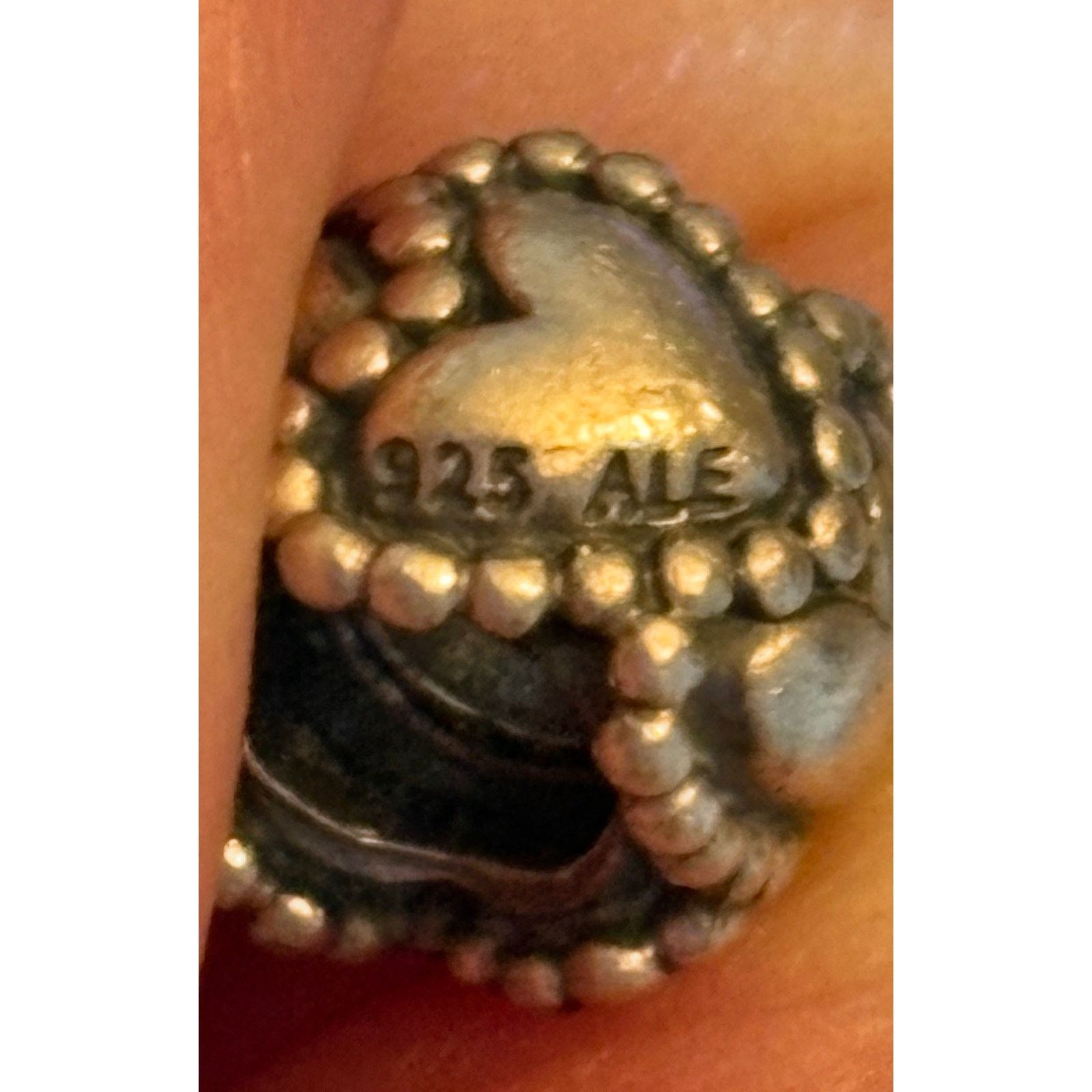 pandora Pandora S925 ALE Heart Spacer Charm Sterling Silver Size ONE SIZE - 4 Thumbnail