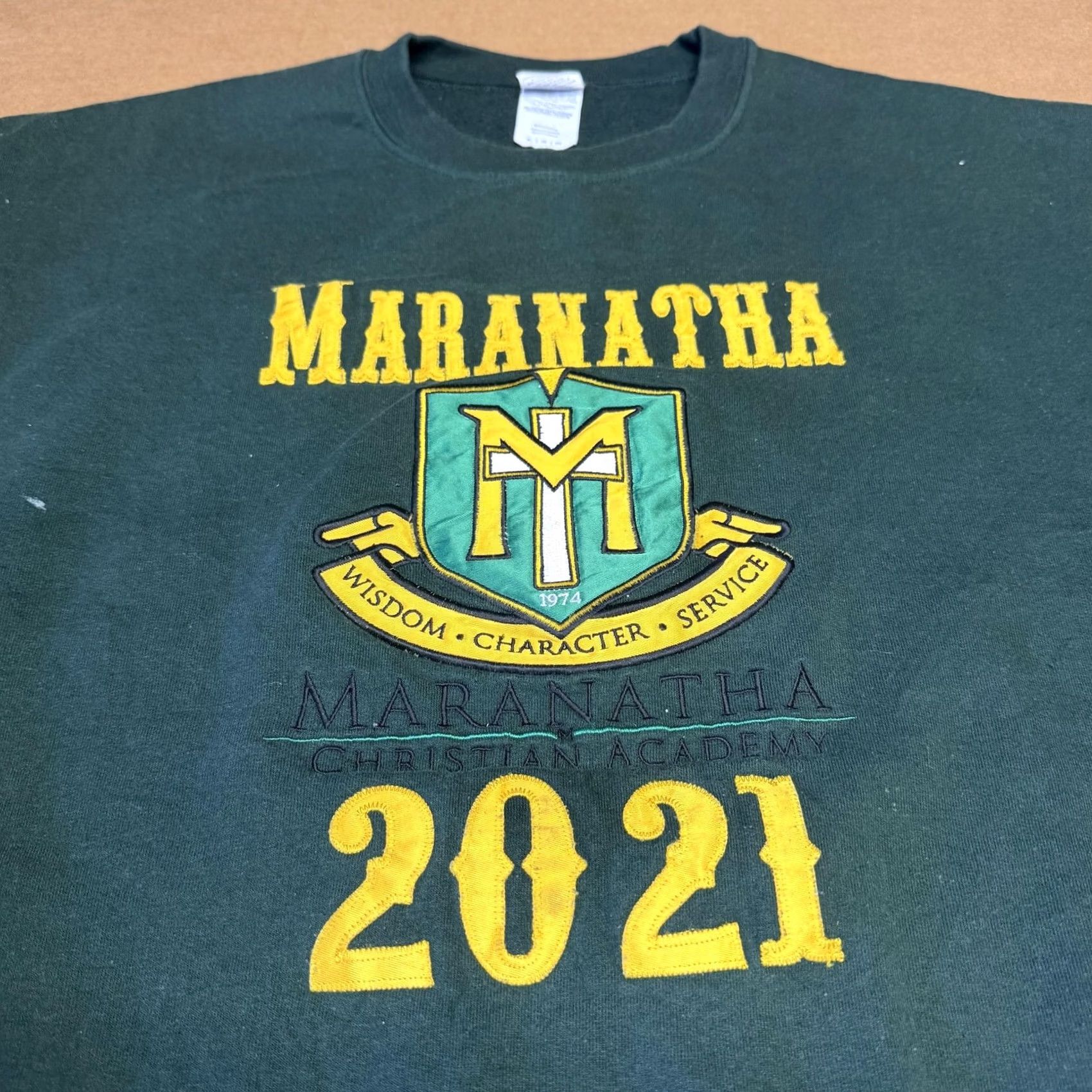 Gildan Gildan Heavy Blend Sweatshirt Mens XL Green Maranatha 2021 MCA Eagles Graphic Crew Neck Pullover Fleece Size US XL / EU 56 / 4 - 3 Thumbnail