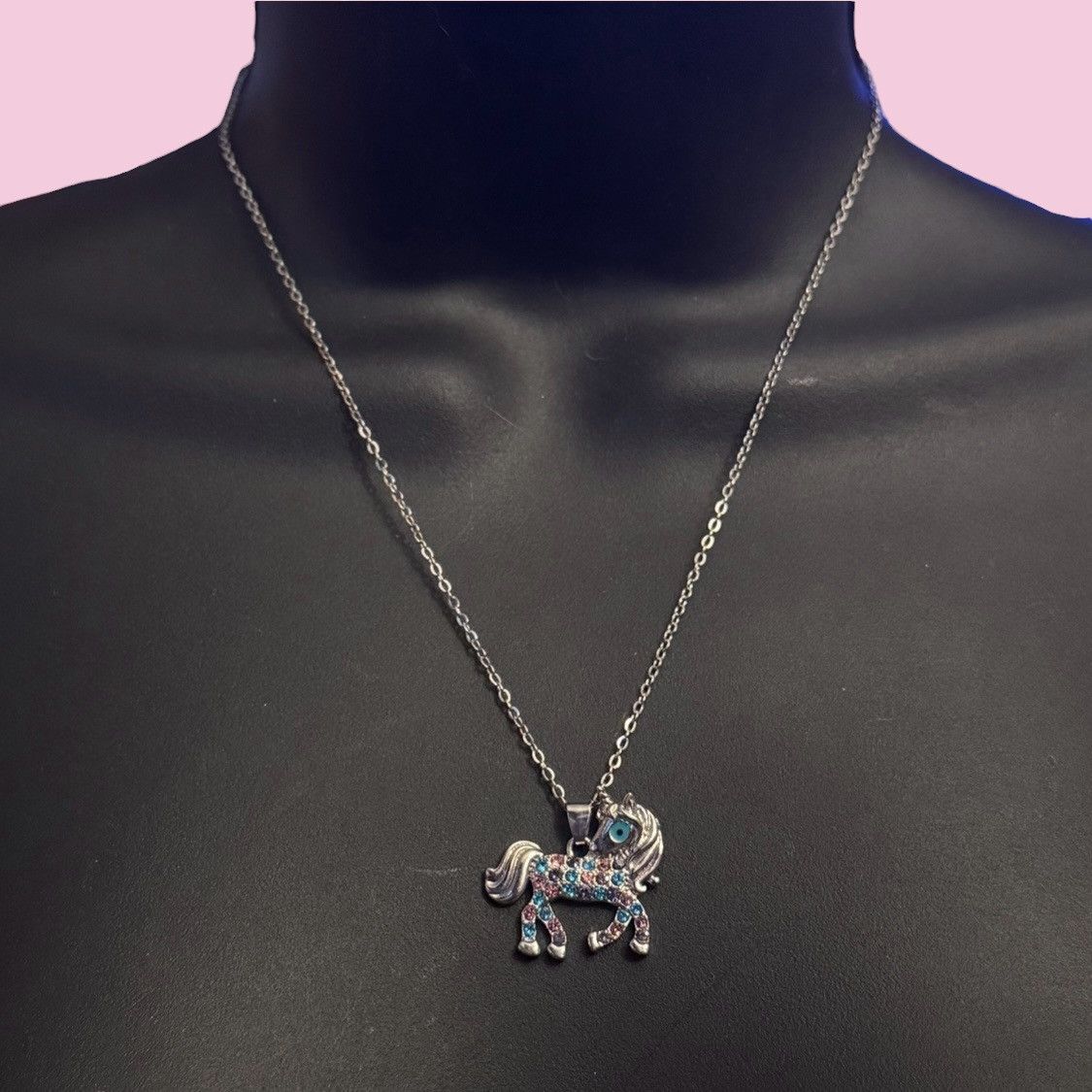 Other Silver tone multicolor rhinestone unicorn pendant necklace Size ONE SIZE - 1 Thumbnail