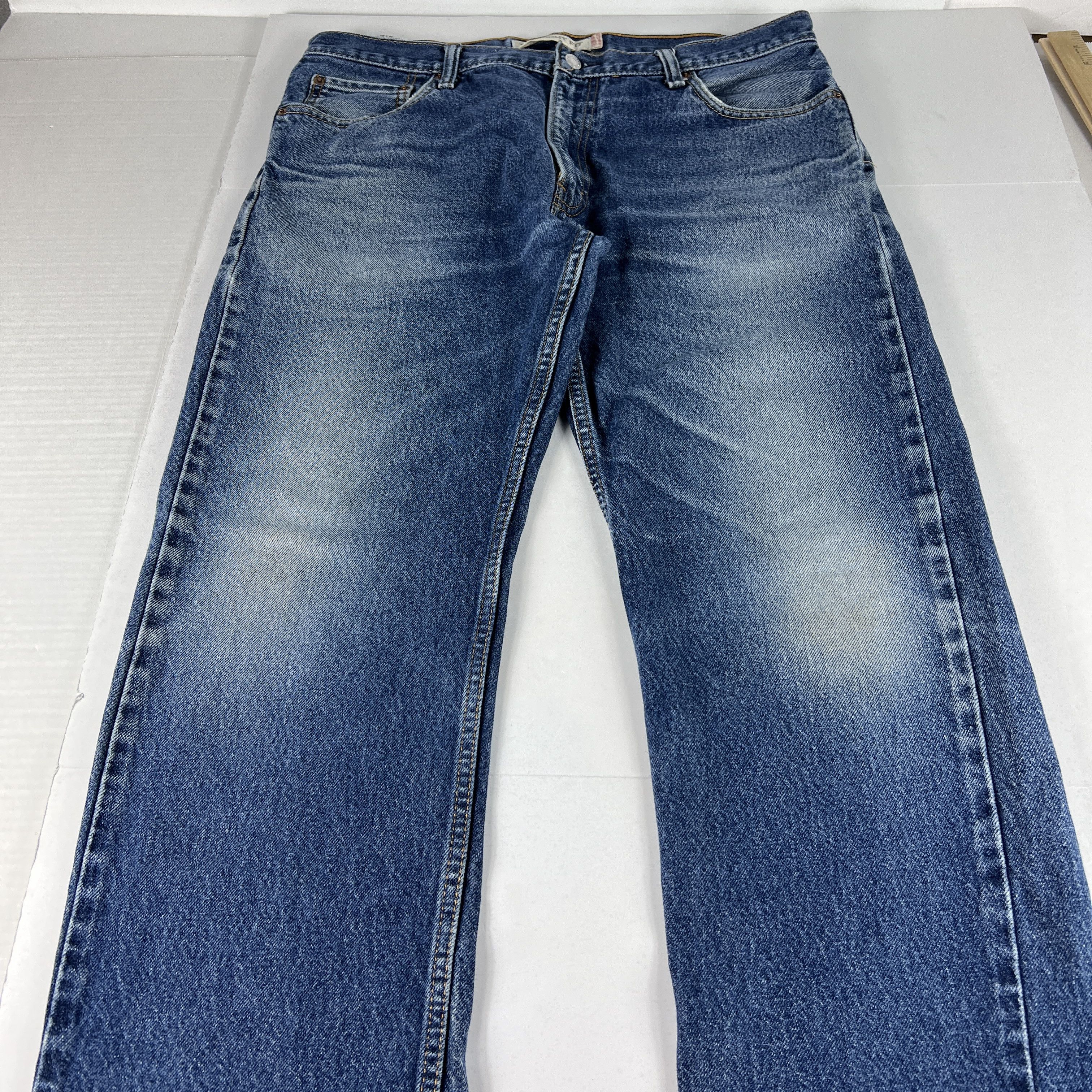 Levi's Levi's Jeans 505 Straight Blue Faded Cotton Denim Size US 37 - 1 Thumbnail