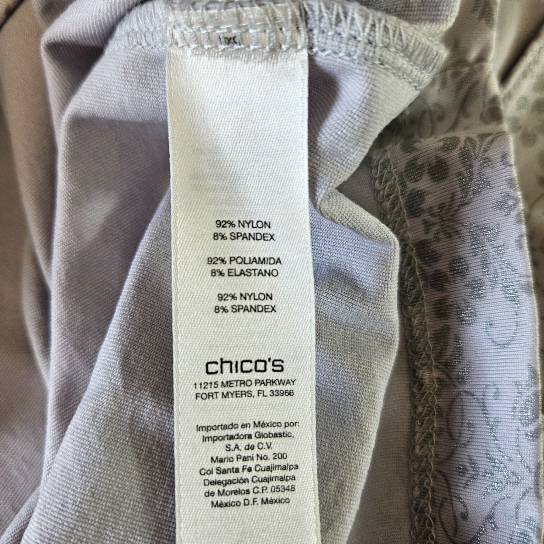 Vintage Chicos Womens Tank Top Sz Large Gray Silver Damask Print Scoop Neck Shirt Women L Tank]] Size L / US 10 / IT 46 - 4 Thumbnail