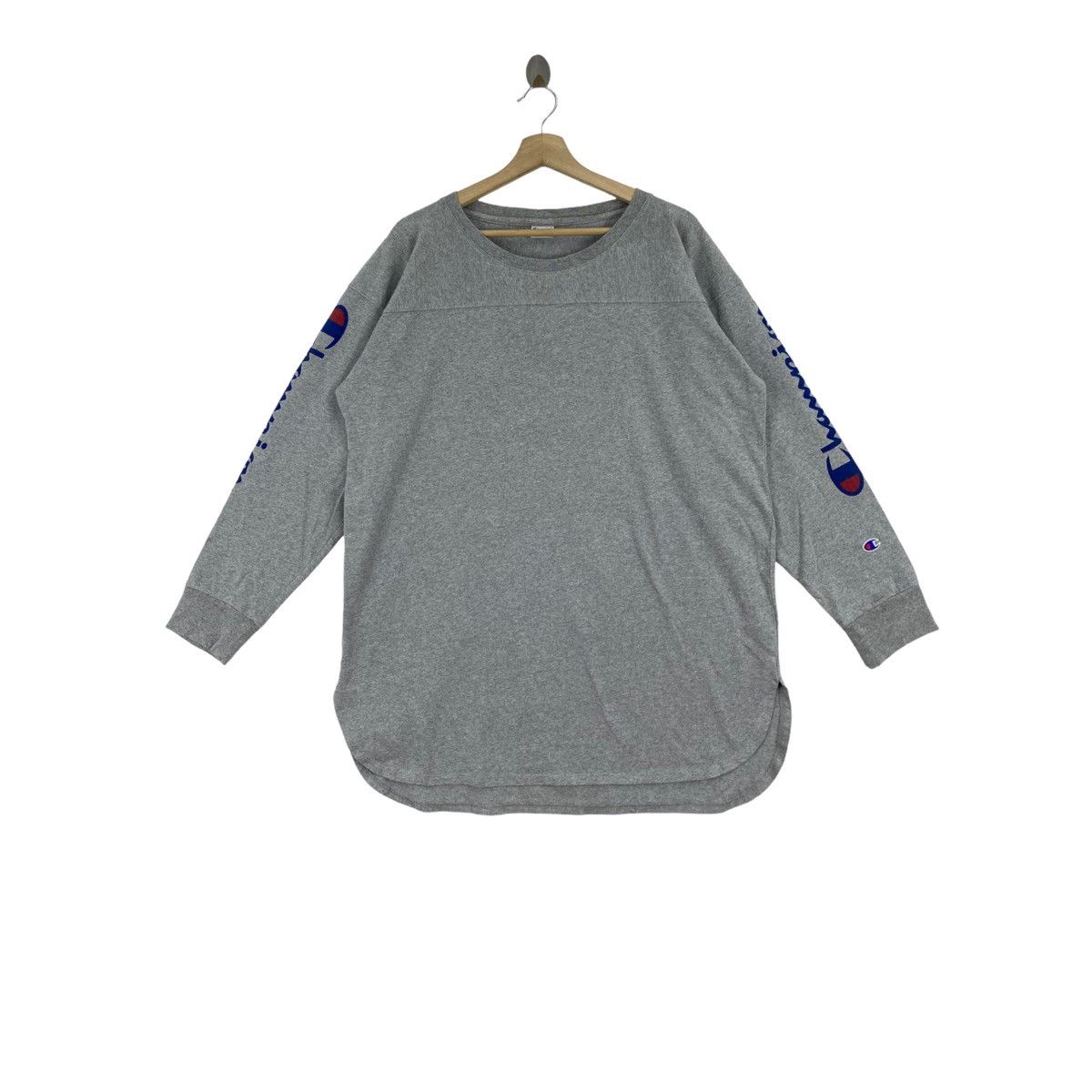 Champion CHAMPION Sportswear Brand Print On Sleeve Grey Long Sleeve Size L / US 10 / IT 46 - 1 Thumbnail