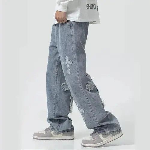 Japanese Brand Streetwear Hip Hop Low Rise Baggy Jeans Size US 35 - 3 Thumbnail