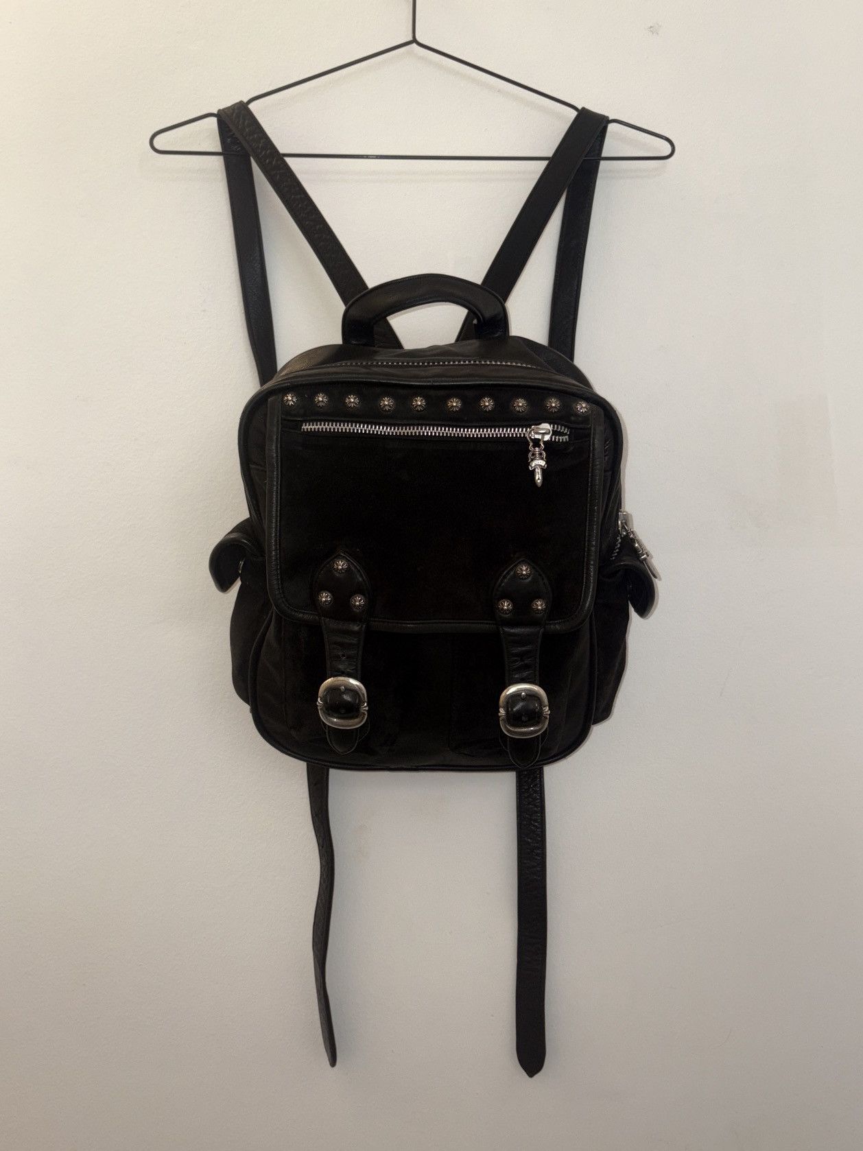 Chrome Hearts Chrome Hearts Suede & leather Backpack w/Sterling silver Size ONE SIZE - 3 Thumbnail