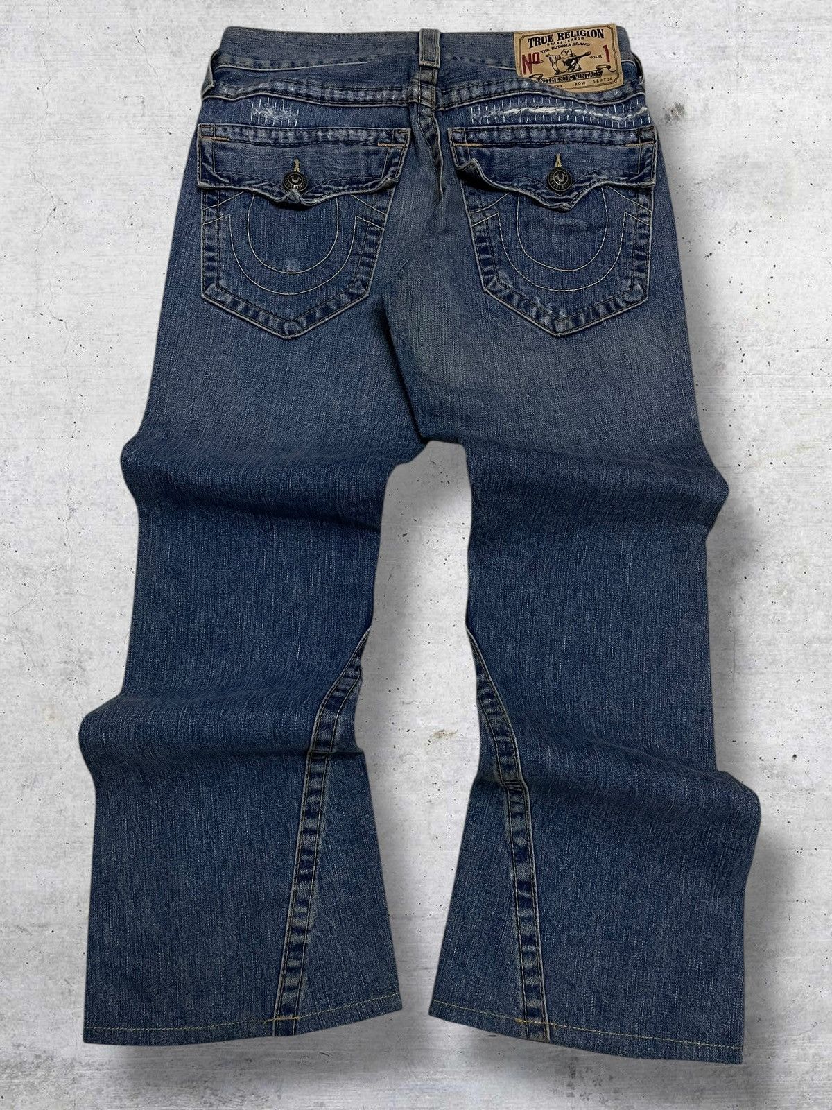 True Religion VINTAGE TRUE RELIGION DESIGNER RIPPED FAMOUS FLARED DENIM Size US 31 - 8 Thumbnail