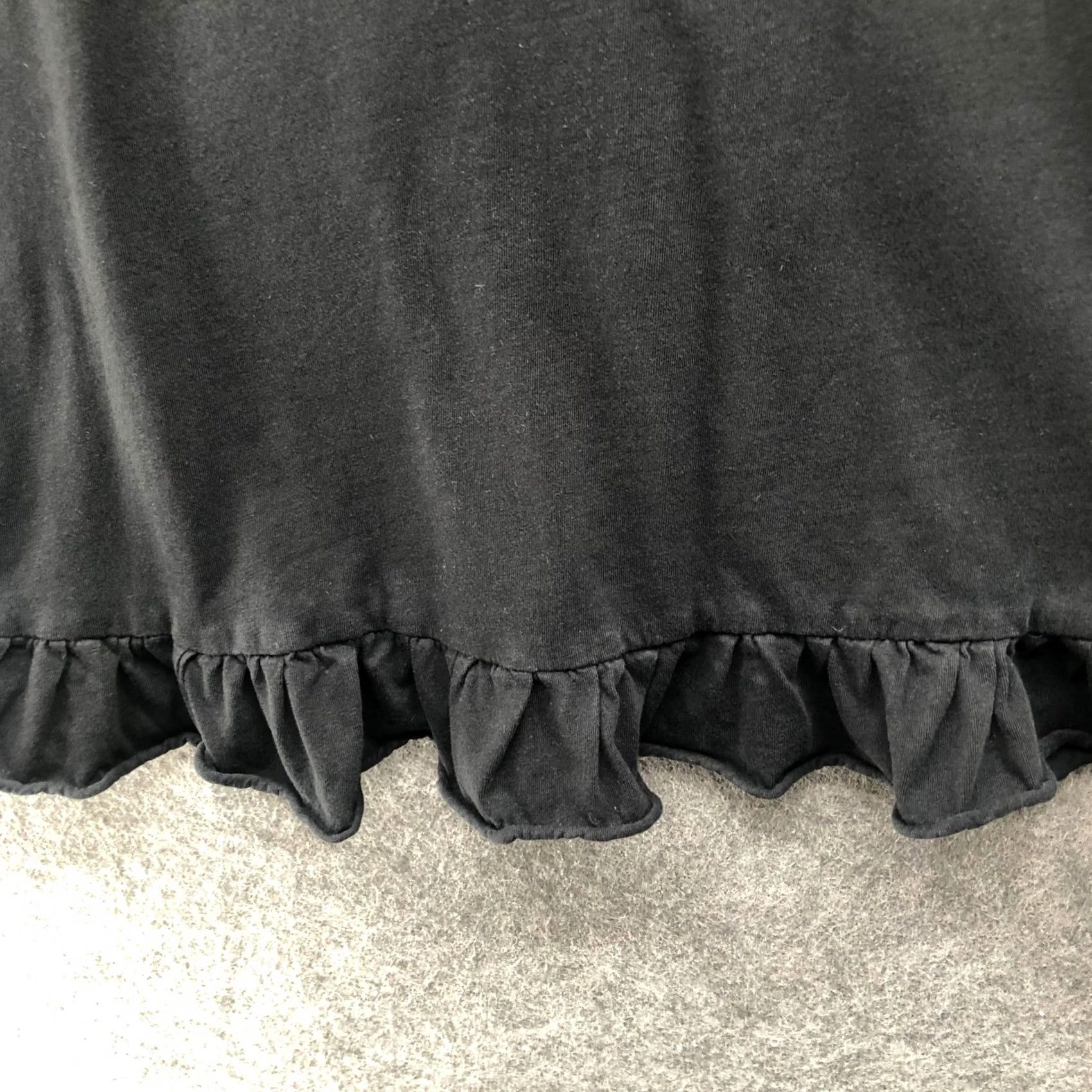 Zara Zara Ruffle Hem Cropped Tee Womens S Black Short Sleeve Crewneck Shirt Size S / US 4 / IT 40 - 3 Thumbnail