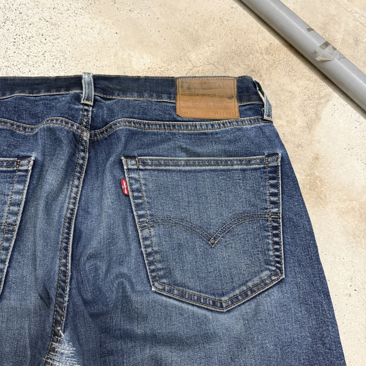 Levi's Levis 502 Big E Repro Stretch Warm Denim Chainstich Pants Size US 33 - 14 Thumbnail