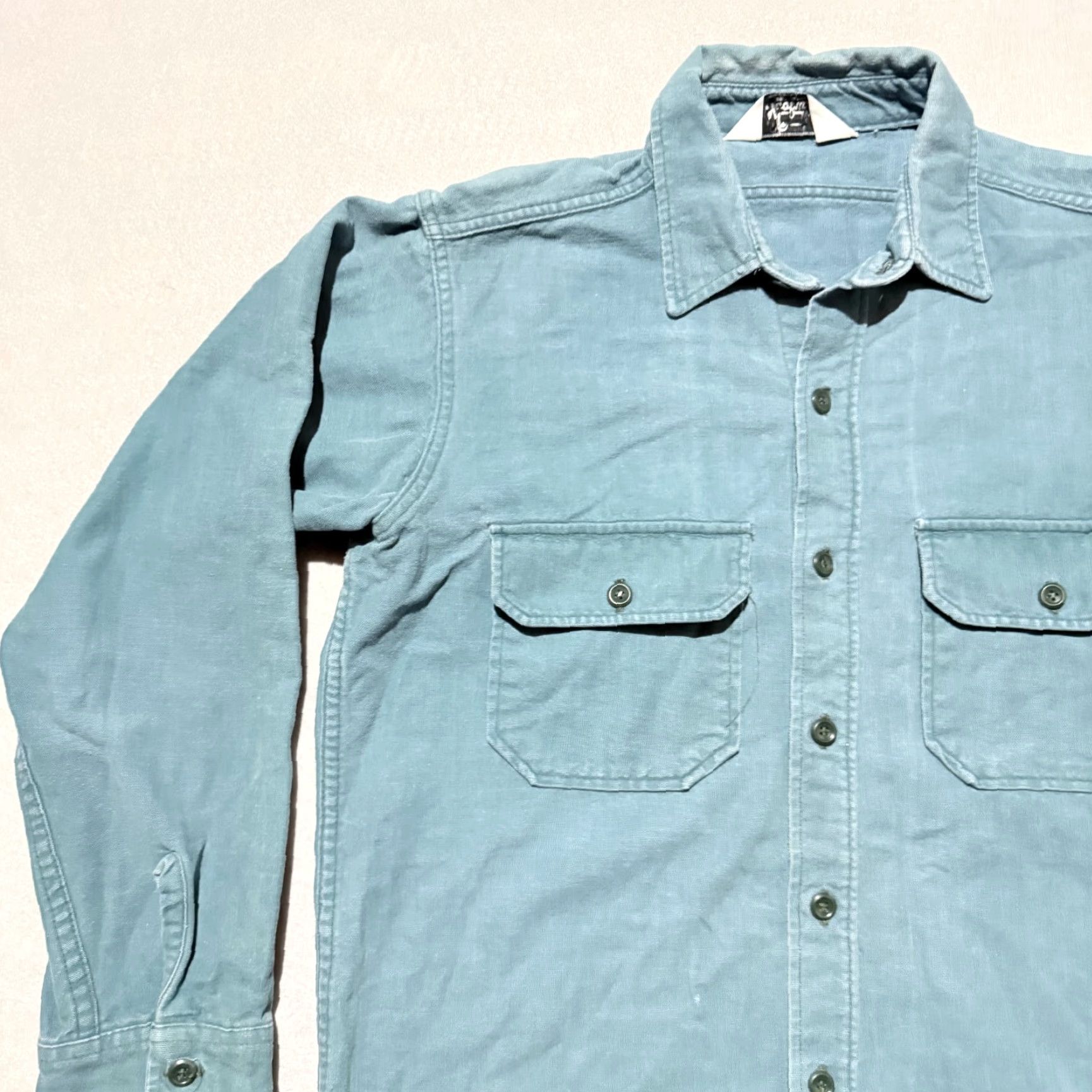 Vintage VINTAGE Woolrich Shirt Men Blue Patch Pockets Long Sleeve Button-Up Large Distressed Size US L / EU 52-54 / 3 - 4 Thumbnail