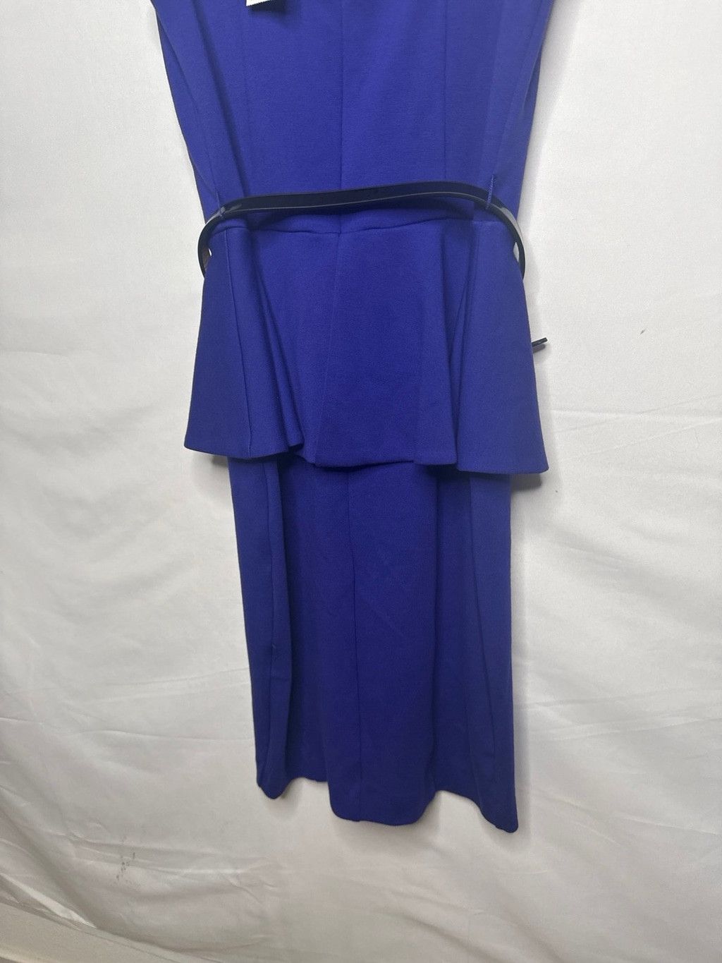 Bebe NWT Bebe Mariah peplum pencil open back blue dress sz Sm Size S / US 4 / IT 40 - 7 Thumbnail