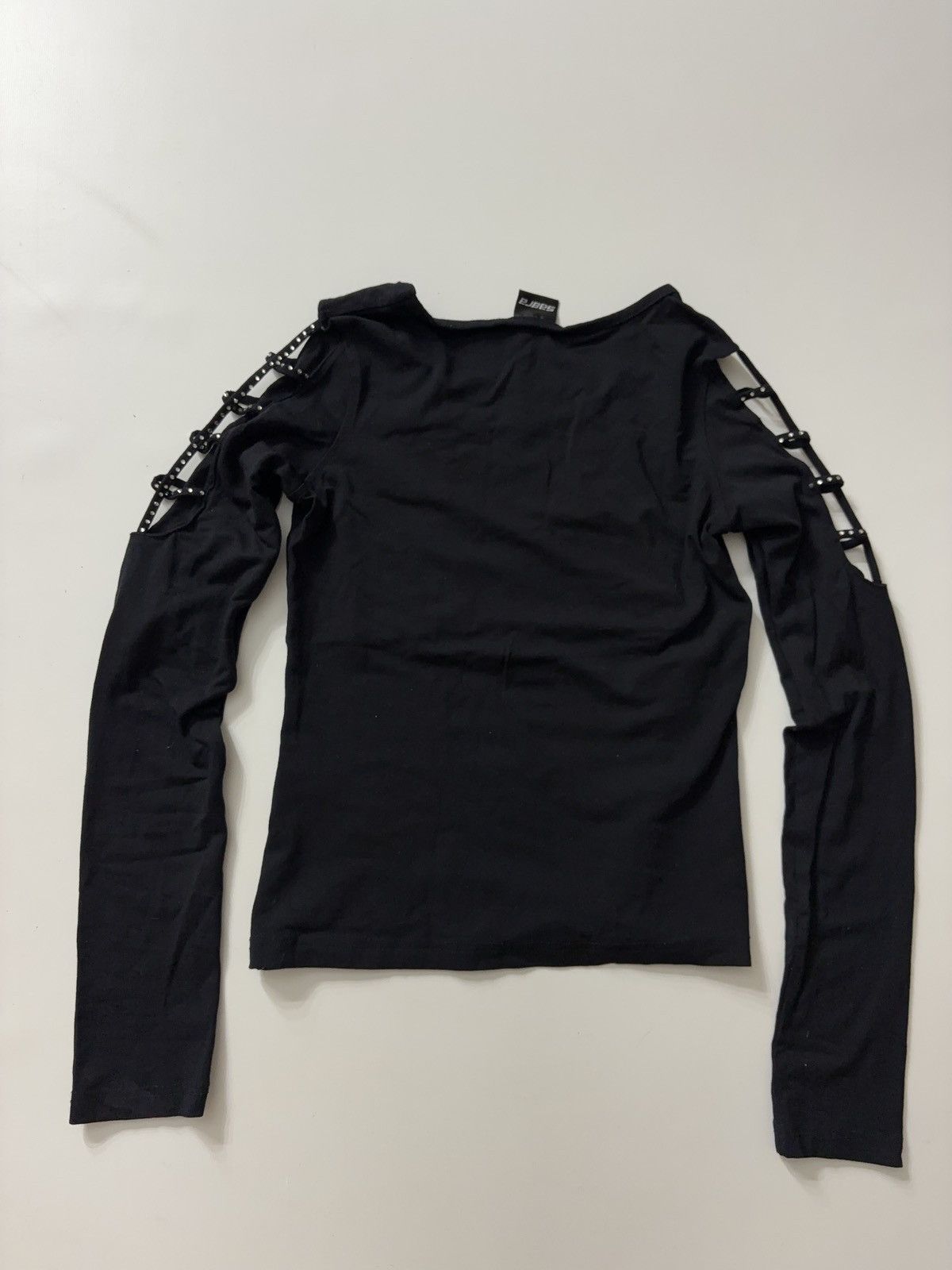 Vintage GLAMOUR SEXY LONG SLEEVE CROP TOP y2k Size XS / US 0-2 / IT 36-38 - 2 Thumbnail