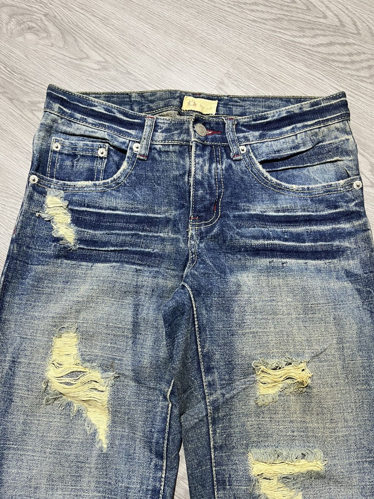 If Six Was Nine 2000s Star R Distressed Ripped Lgb Punk Style Pants Jeans Size US 28 / EU 44 - 7 Thumbnail