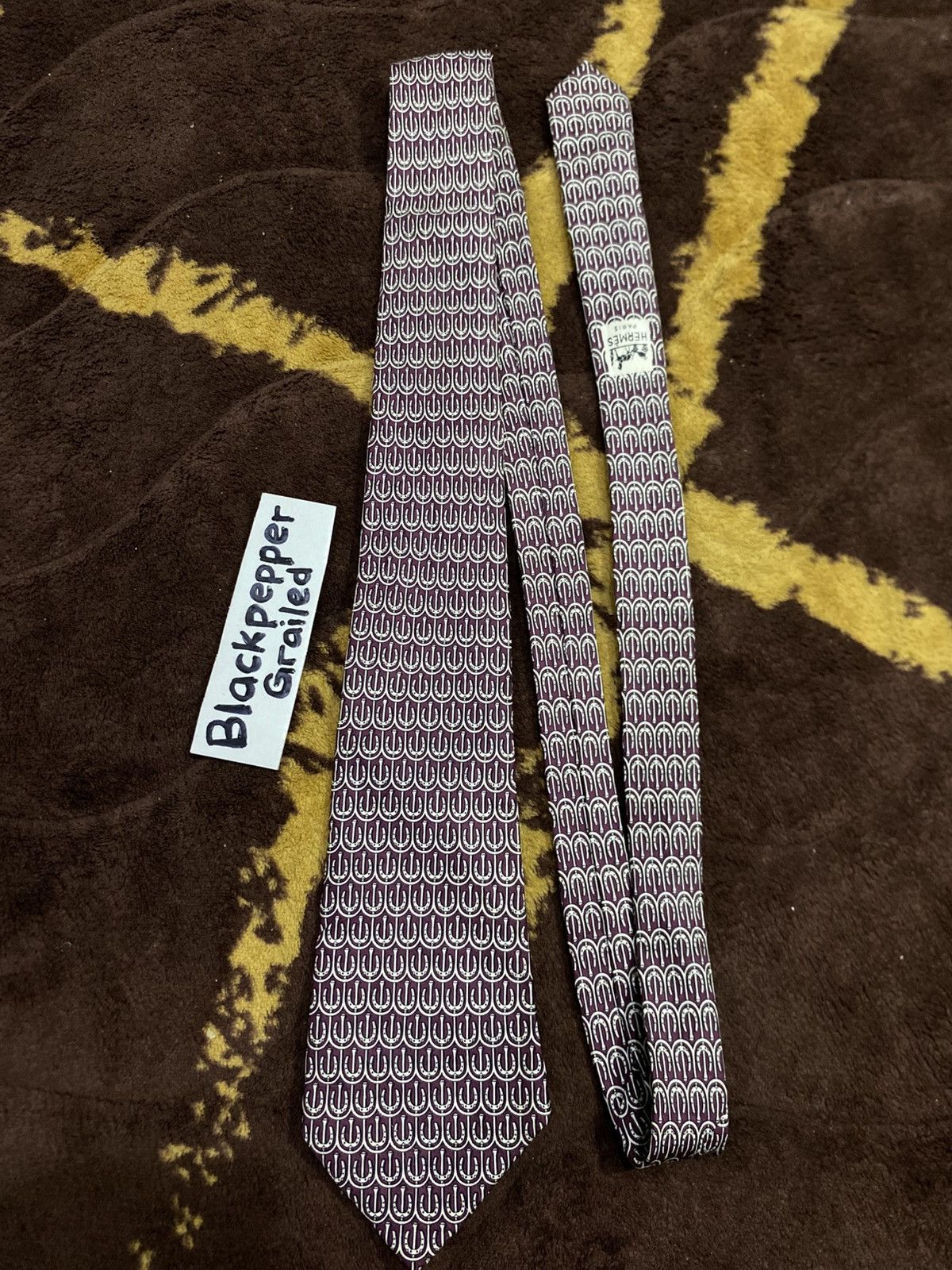 Hermes Luxury❤️‍🔥 Hermes Paris Full Print Silk Tie France Size ONE SIZE - 4 Thumbnail