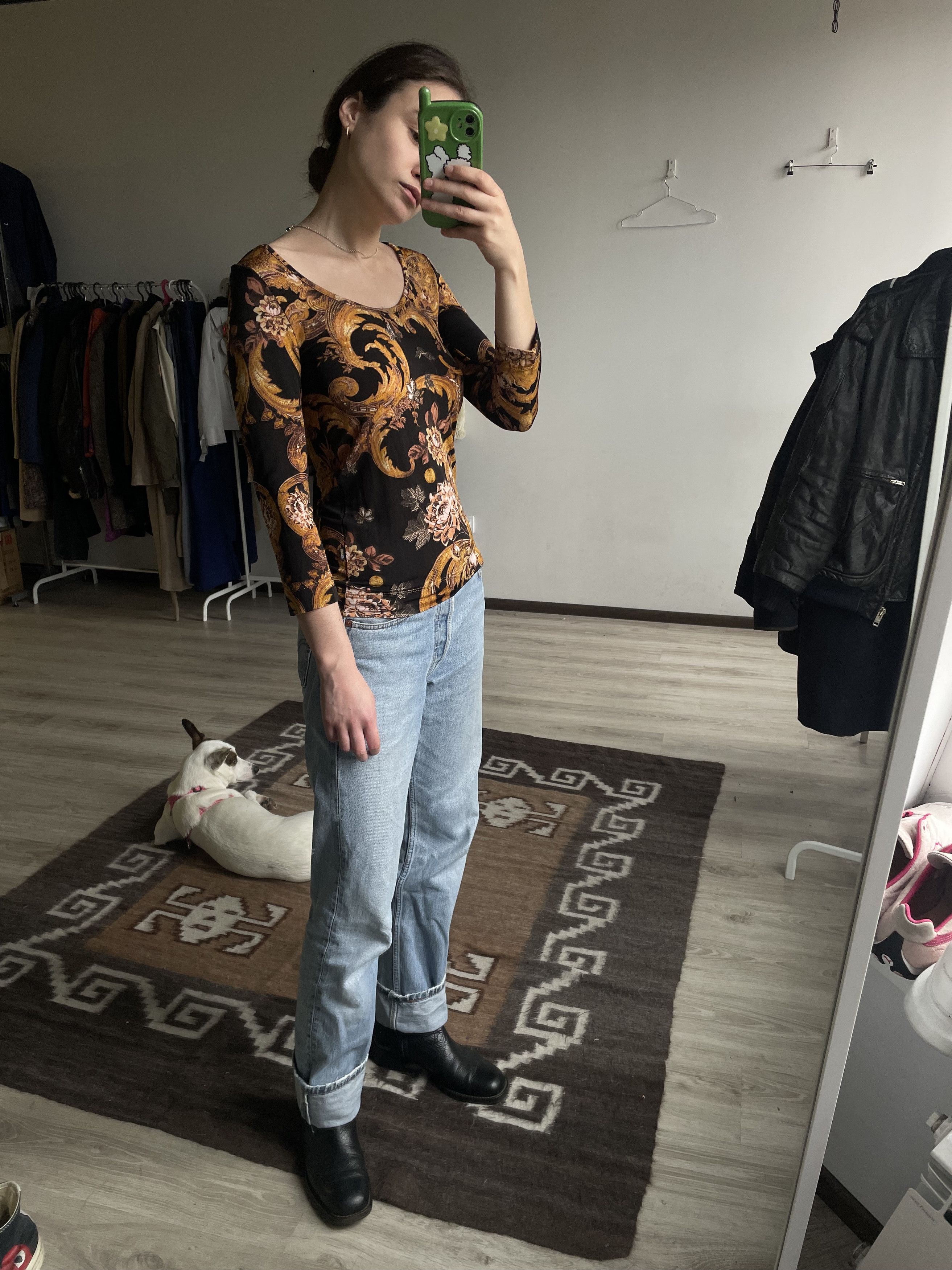 Just Cavalli Just Cavalli Rayon Printed Pattern Top Blouse 6937AC Size M / US 6-8 / IT 42-44 - 1 Thumbnail