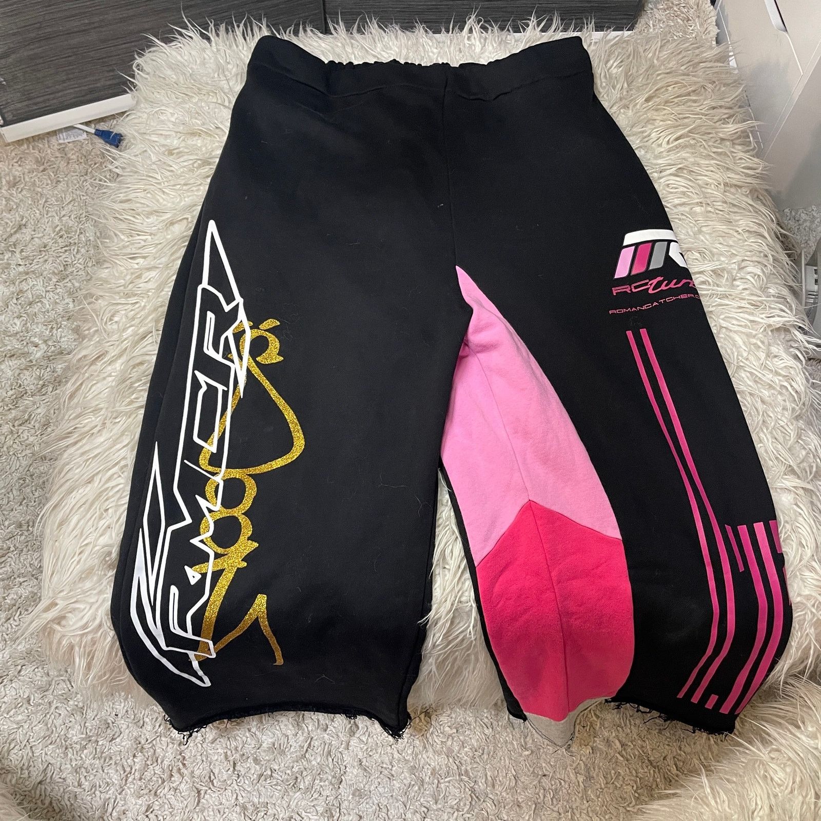 Japanese Brand Baggy Wide-Leg Pink Gray Black Sweatpants Sweats size 36 Size US 36 / EU 52 - 4 Thumbnail