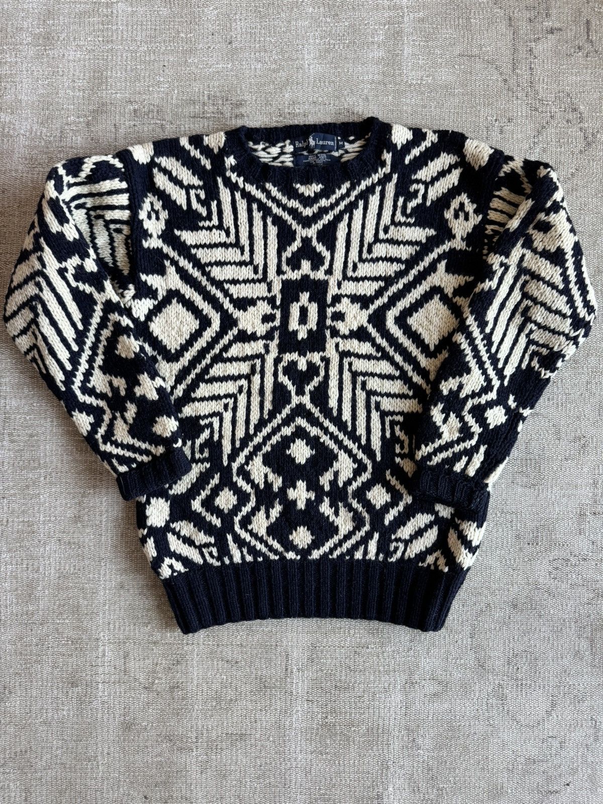 Ralph Lauren Vintage Ralph Lauren hand knit Nordic wool sweater 80s M Size US M / EU 48-50 / 2 - 4 Thumbnail