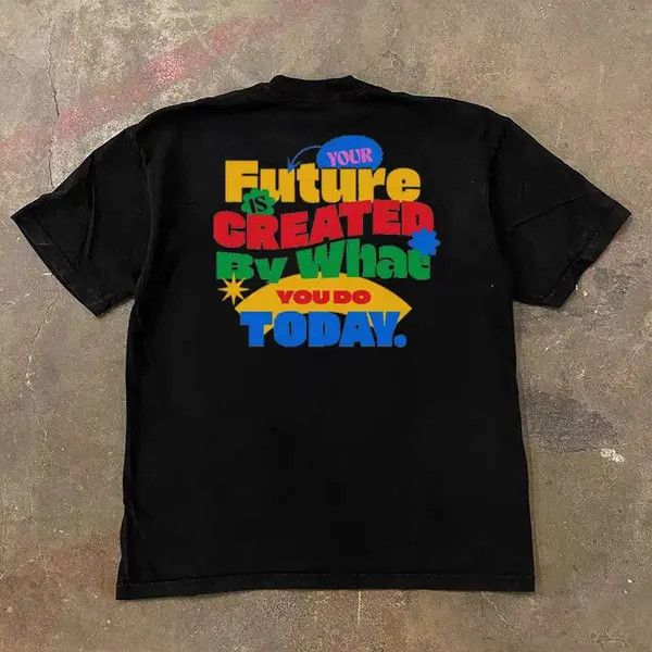 Japanese Brand Black Loose Street Hip Hop Print Short Sleeve T-Shirt Size US M / EU 48-50 / 2 - 1 Thumbnail