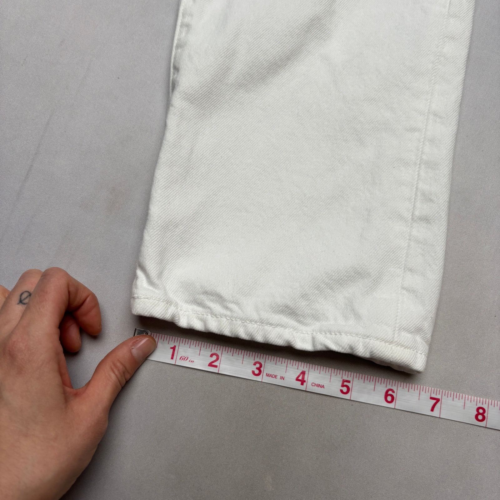 Sid Mashburn $185 Sid Mashburn Slim Straight Jeans 35x32 White Denim Size US 35 - 10 Thumbnail
