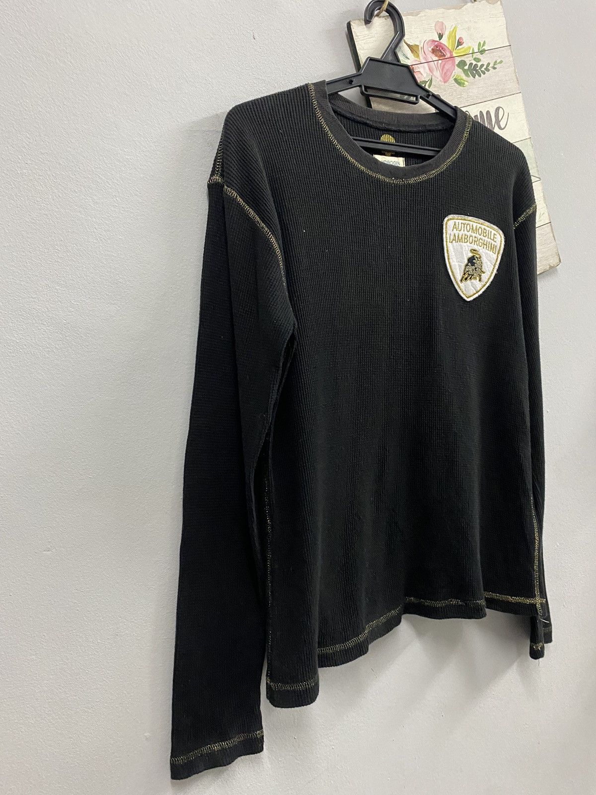 Lamborghini Vintage Lamborghini Side logo Patch fleece Hem Stitching🚄 Size US L / EU 52-54 / 3 - 4 Thumbnail