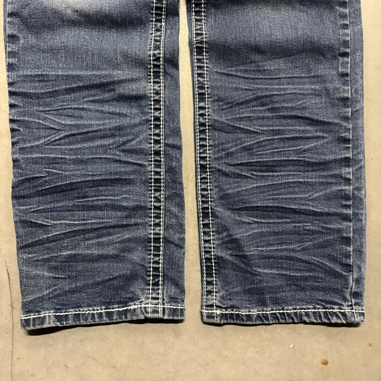 Vintage Crazy Vintage Y2K/2000s Straight fit Streetwear Style Dark Blue Wash TrueLuck Denim Jeans! Size US 30 / EU 46 - 3 Thumbnail