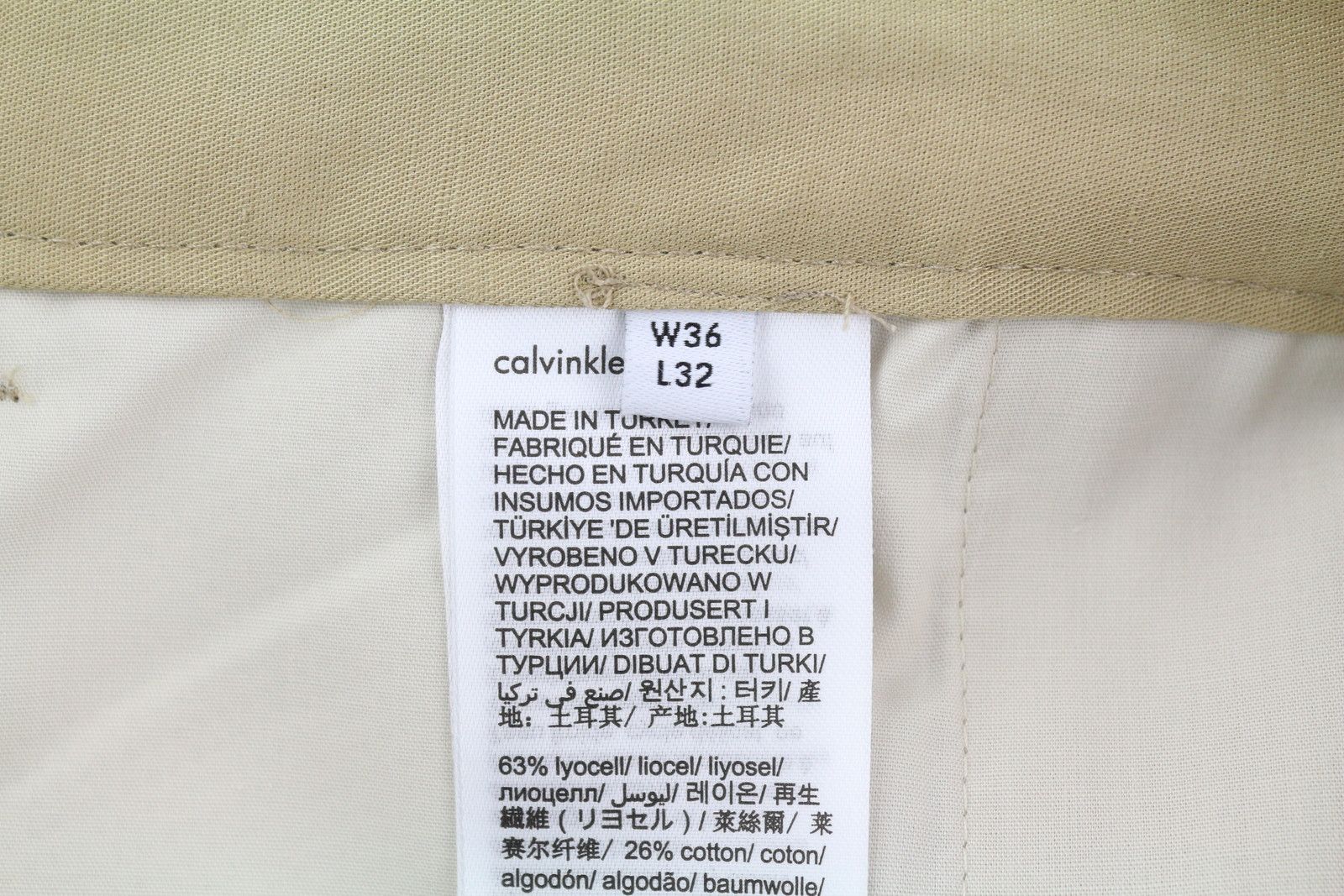 Calvin Klein DYED TENCEL TAPERED W36/L32 Brown Linen Trousers 85160 Size US 36 / EU 52 - 9 Thumbnail