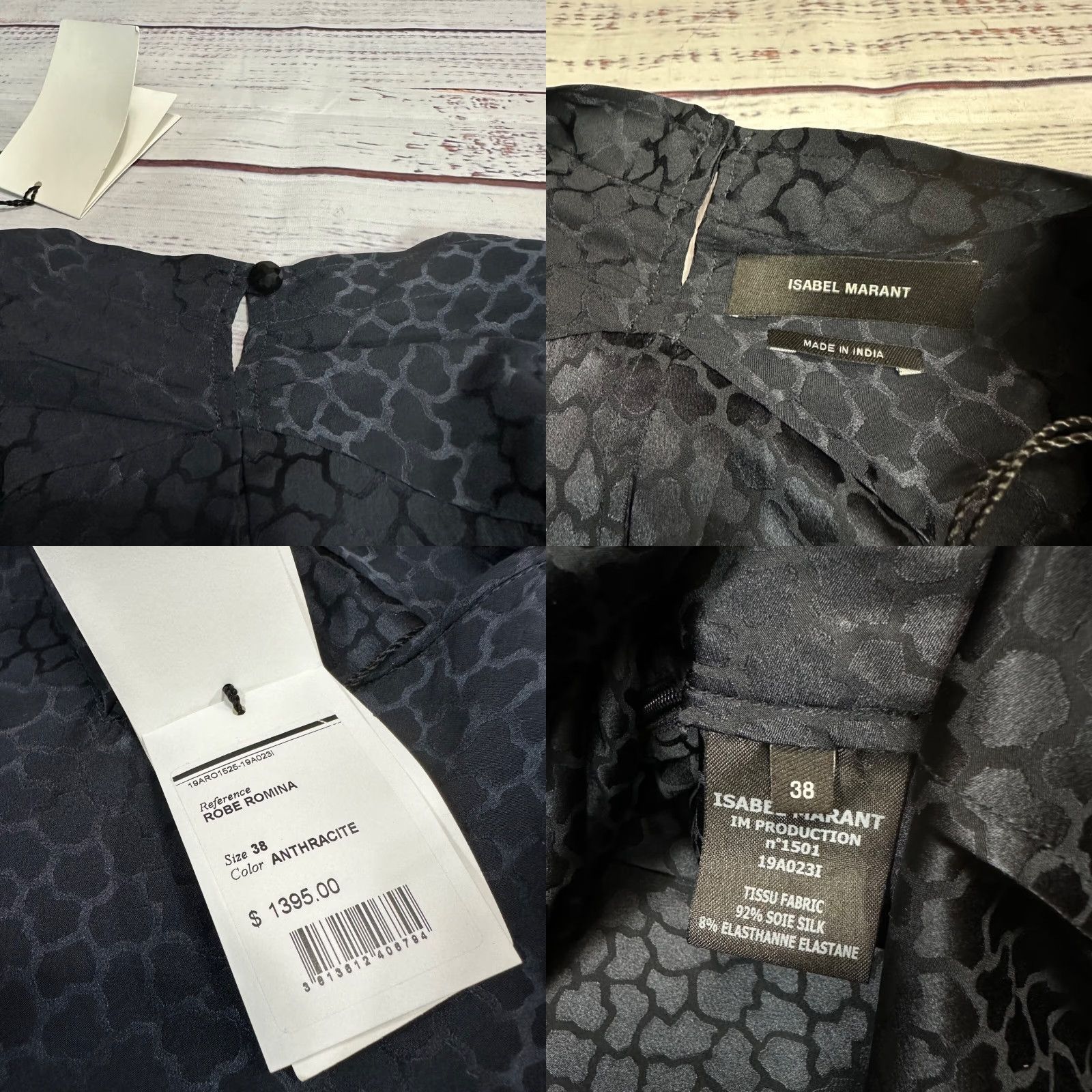 Isabel Marant Isabel Marant Romina Stretch Silk Dress Jacquard Black Size 38 Long Sleeve A-Line Women Dress Size XS / US 0-2 / IT 36-38 - 8 Thumbnail
