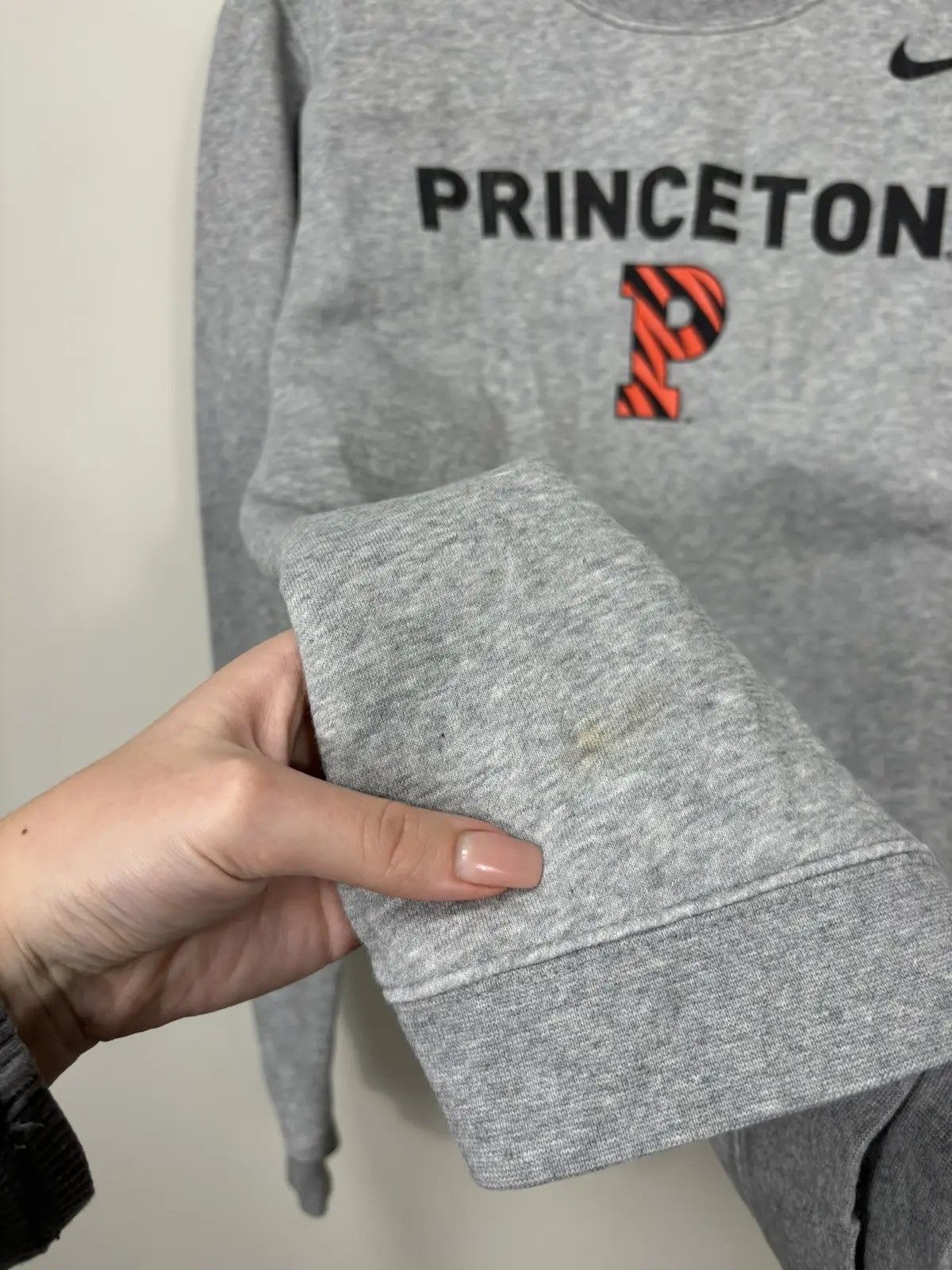 NCAA × Nike × Vintage Vintage Nike Princeton NCAA Big Logo Gray College Sweatshirt Size US S / EU 44-46 / 1 - 3 Thumbnail