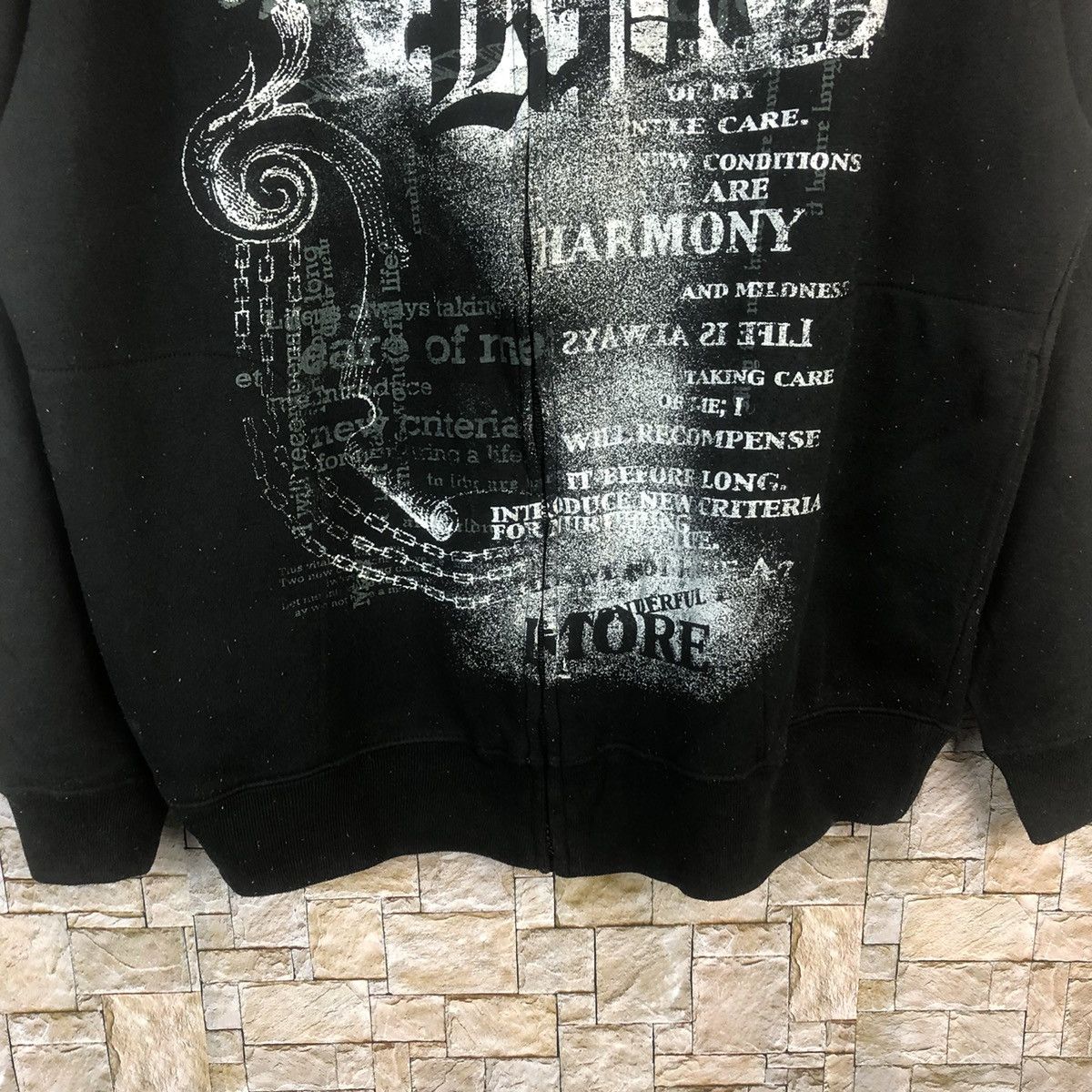 Japanese Brand DL Dino Bazzo punk skull Black sweatshirt Hoodie #A5 Size US XL / EU 56 / 4 - 6 Thumbnail