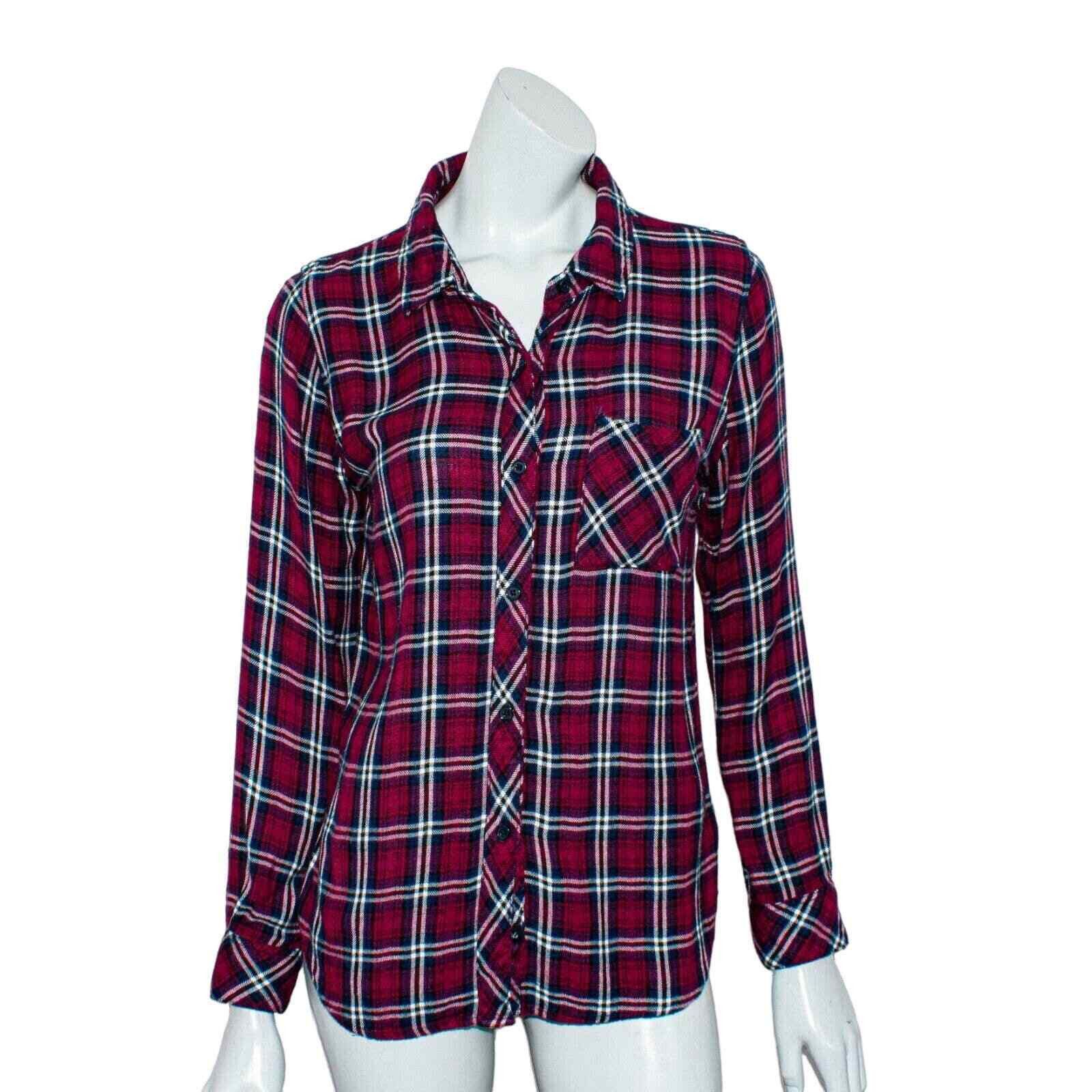 Rails Rails Hunter Flannel Shirt Burgundy Red Plaid Rayon Small Size S / US 4 / IT 40 - 6 Thumbnail