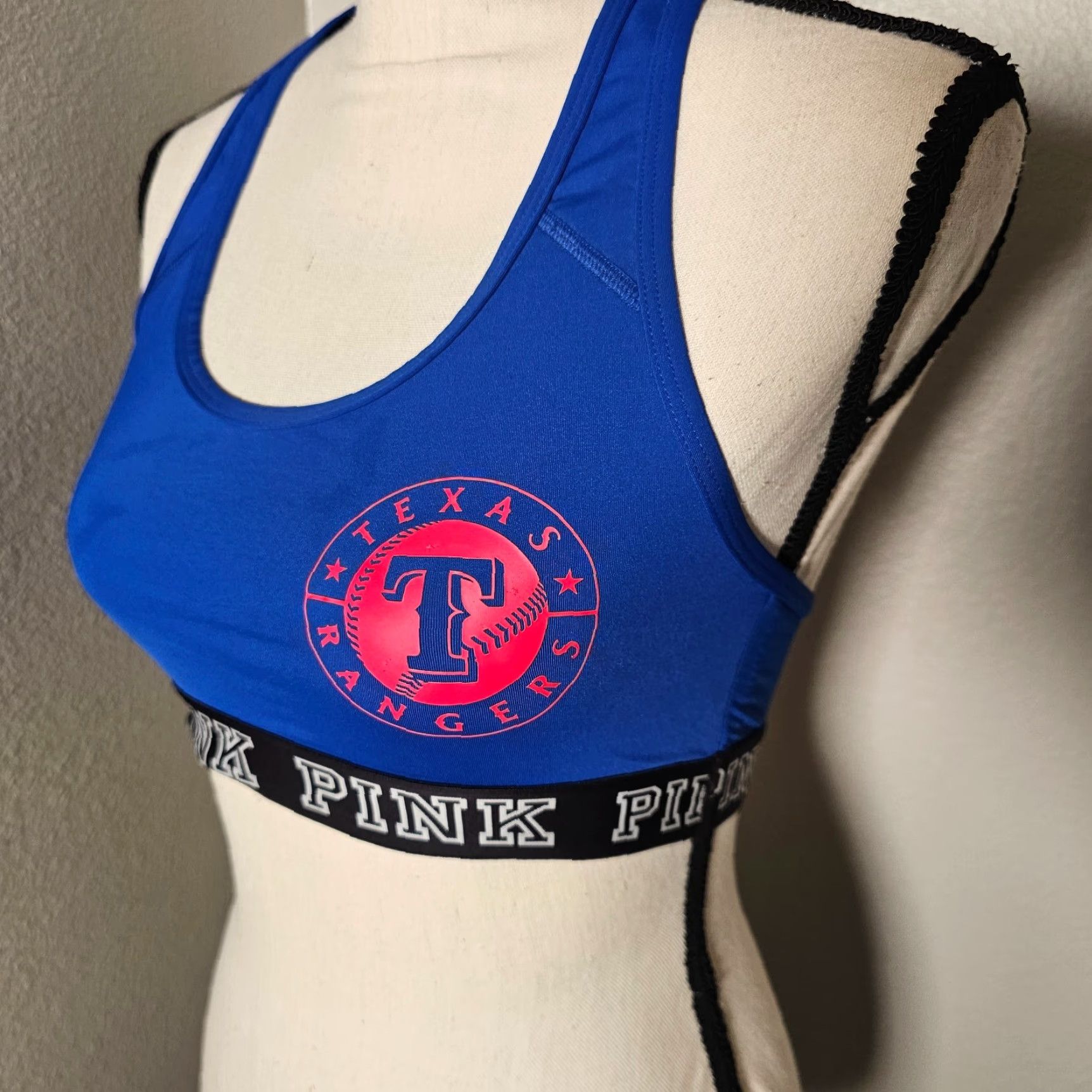 Victoria's Secret Victoria's Secret Pink Ultimate Sports Bra S Blue Texas Rangers Racerback Size ONE SIZE - 2 Thumbnail