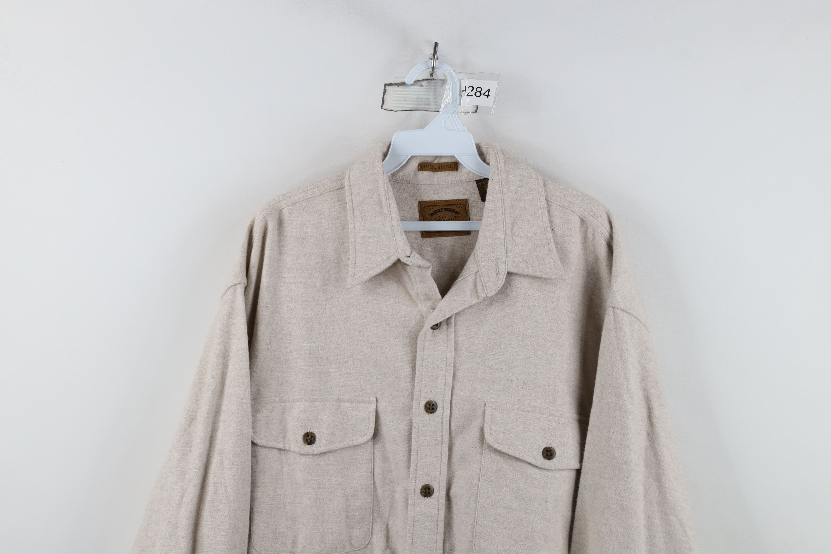 Vintage Vintage 90s Streetwear Chamois Cloth Button Shirt Beige Size US L / EU 52-54 / 3 - 2 Thumbnail