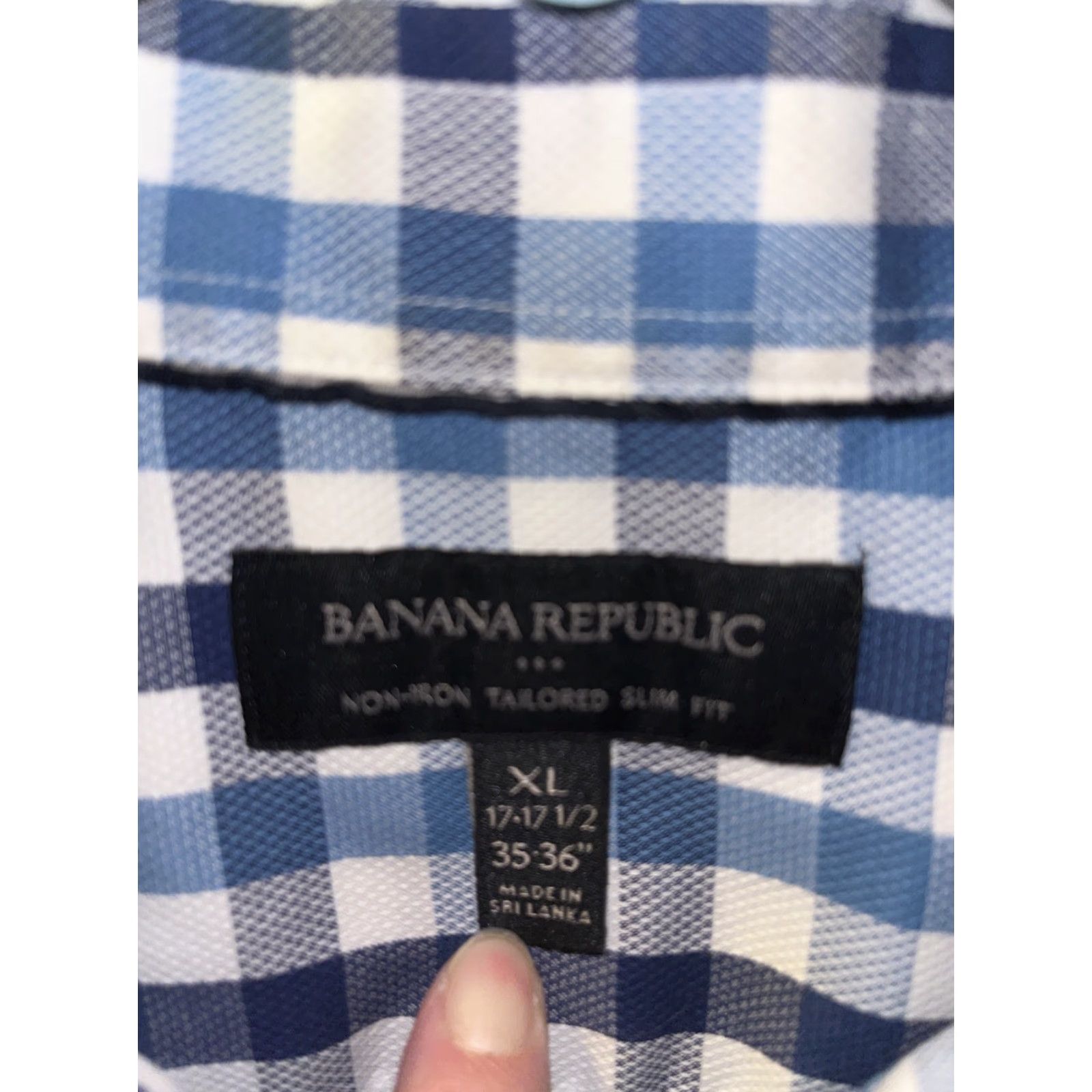 Banana Republic Banana Republic Men's Shirt XL 17-17.5 35-36" Non-Iron Slim Fit Plaid Button-Up Casual Business Winter Size US XL / EU 56 / 4 - 2 Thumbnail