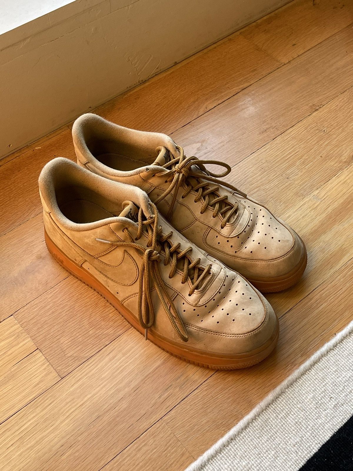 image of Tan Suede Nike Air Force 1’S, Size Men’S 11.5 Us Shoes, Men's