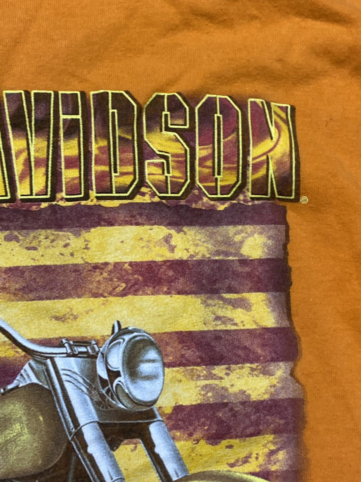 Harley Davidson 2000s Harley Davidson T-Shirt Graphic Print Orange USA Sz M Size US M / EU 48-50 / 2 - 4 Thumbnail
