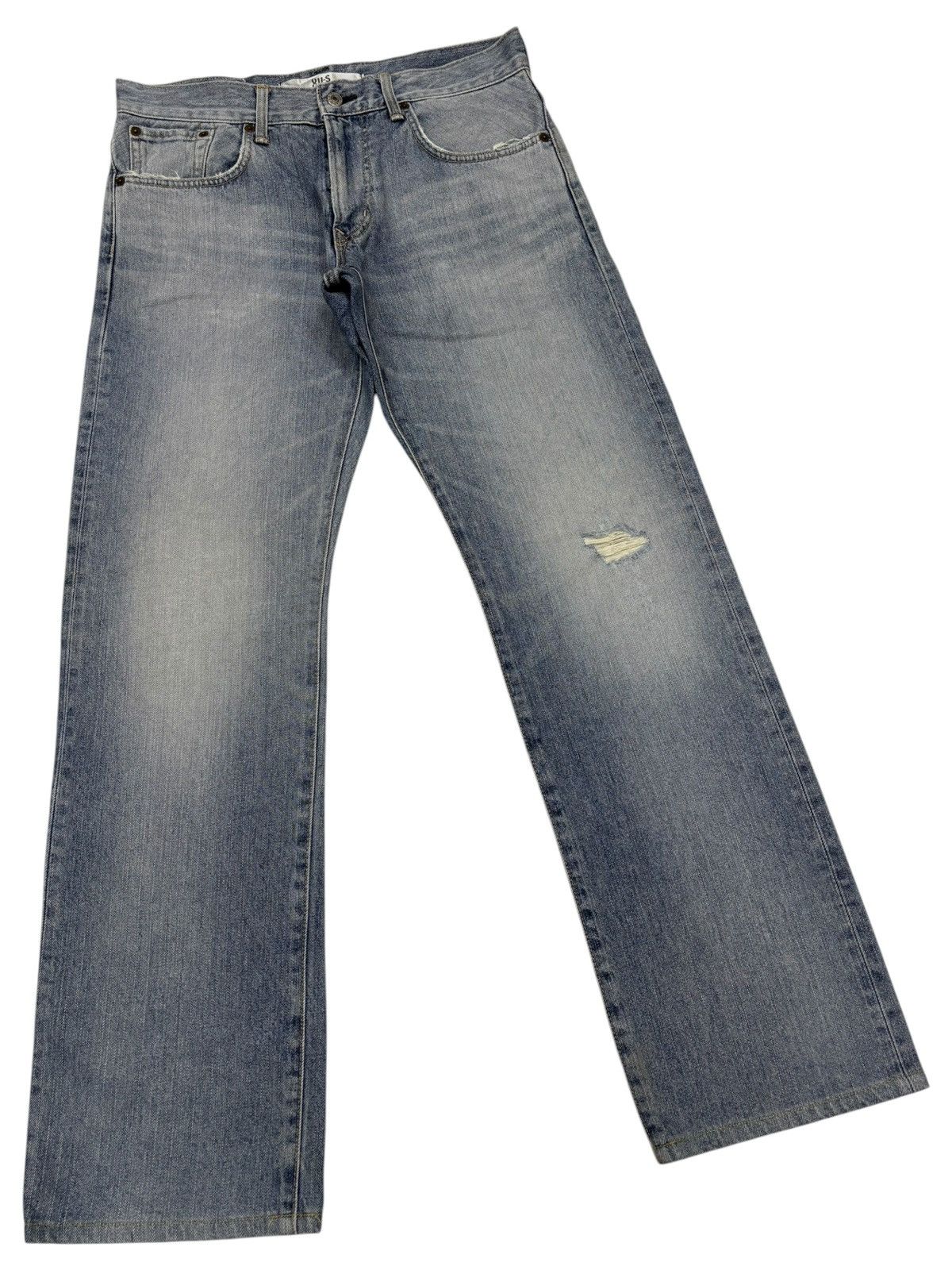 Kapital Edwin XV-S LOOSE STRAIGHT DISTRESSED DENIM JEANS Size US 33 - 3 Thumbnail