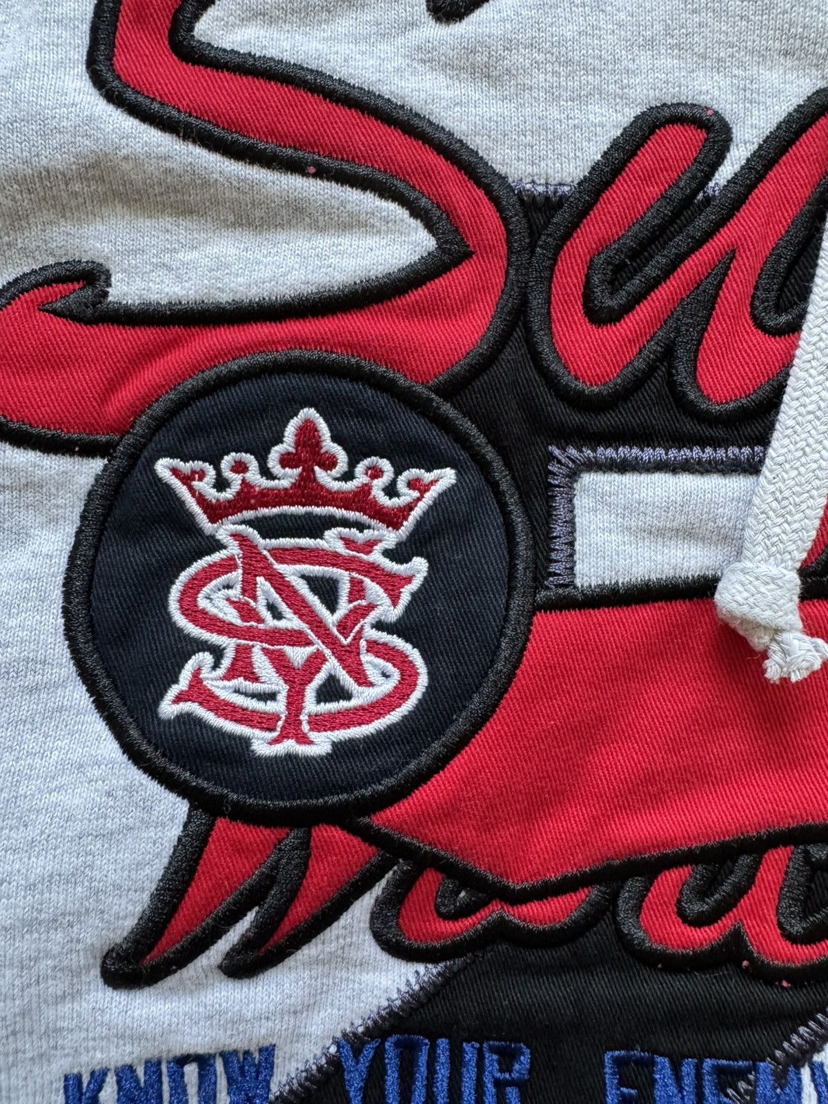 Supreme Warriors Appliqué Zip Up Hooded Sweatshirt Ash Grey Size US L / EU 52-54 / 3 - 7 Thumbnail