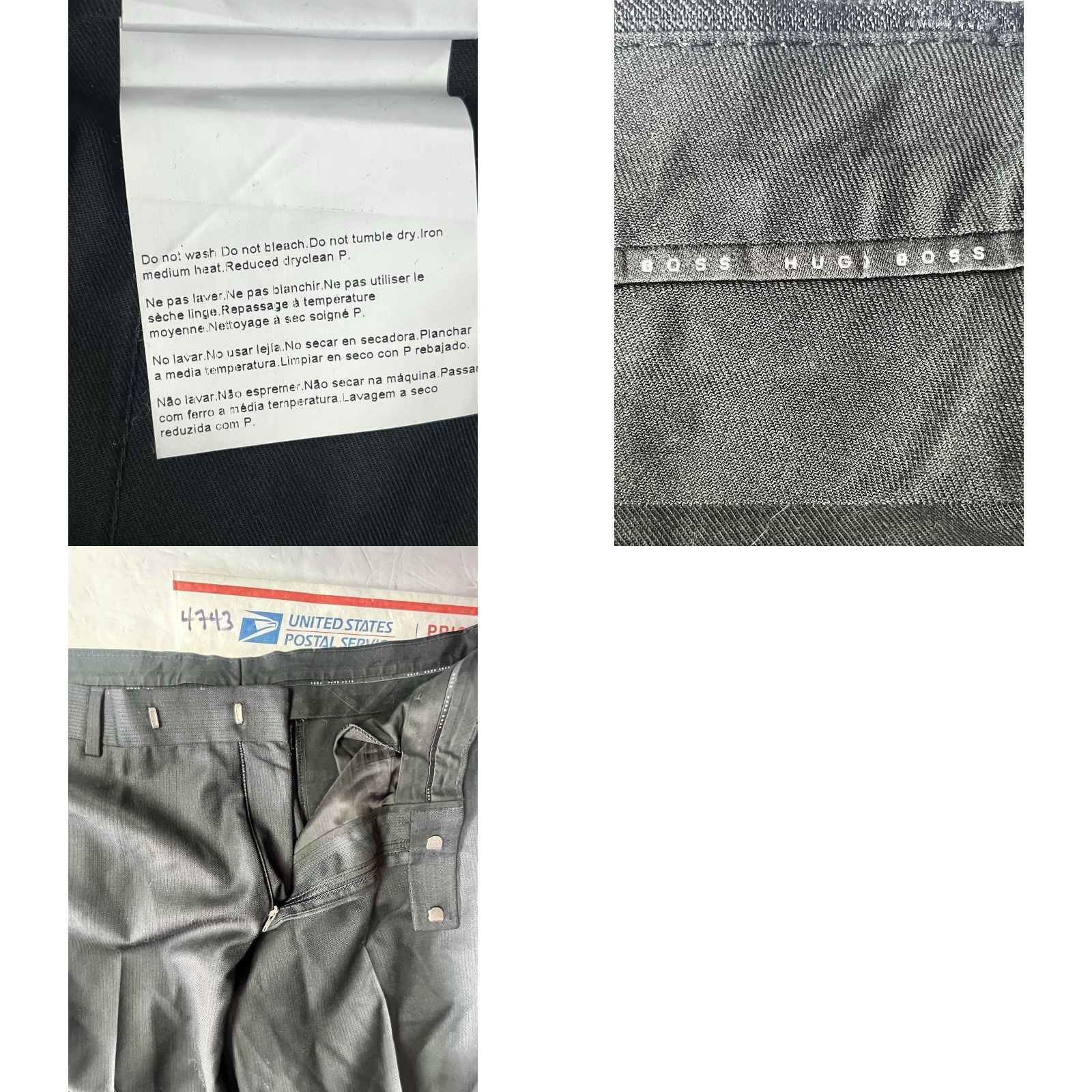 Vintage Hugo Boss Dress Pants Men 36R Slacks Black Dress Pants Mens 36 Black Slacks Boss Check Pattern Regular Waist 36 Size US 36 / EU 52 - 8 Thumbnail