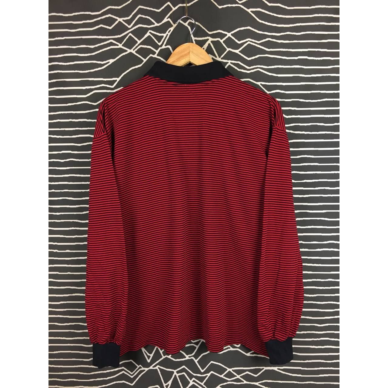 Playboy × Vintage Vtg Playboy Small Logo Striped Longsleeve Polo Tee Size US XL / EU 56 / 4 - 6 Thumbnail