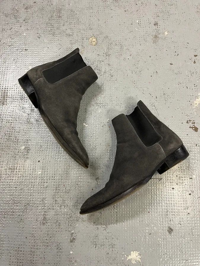 Saint Laurent Paris Saint Laurent Dark Grey Suede Chelsea Boots Size US 7 / EU 40 - 3 Thumbnail