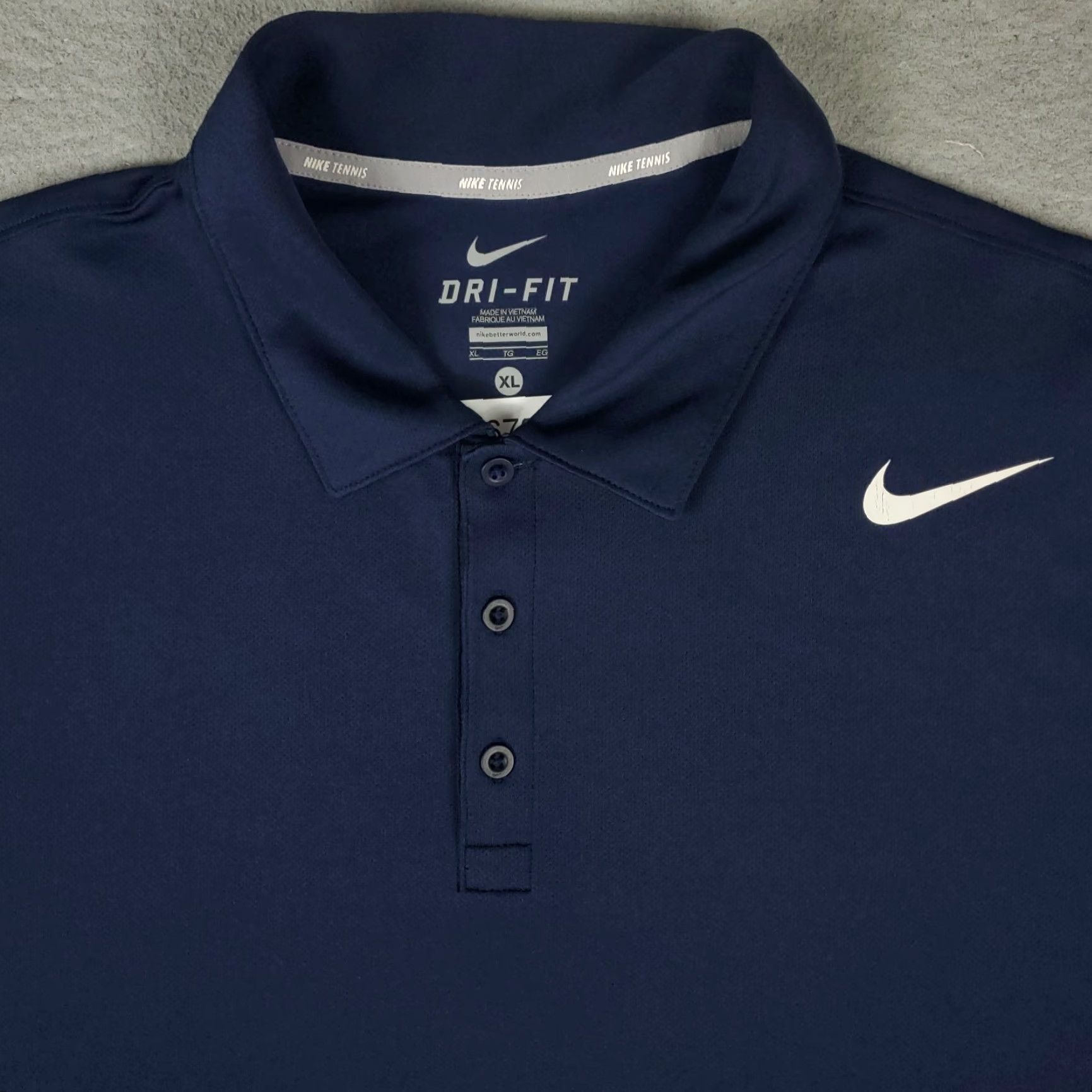 Nike Nike Polo Shirt Mens 2XL Navy Blue Dri-Fit Swoosh Golf Casual Short Sleeve Shirt Size US XXL / EU 58 / 5 - 2 Thumbnail