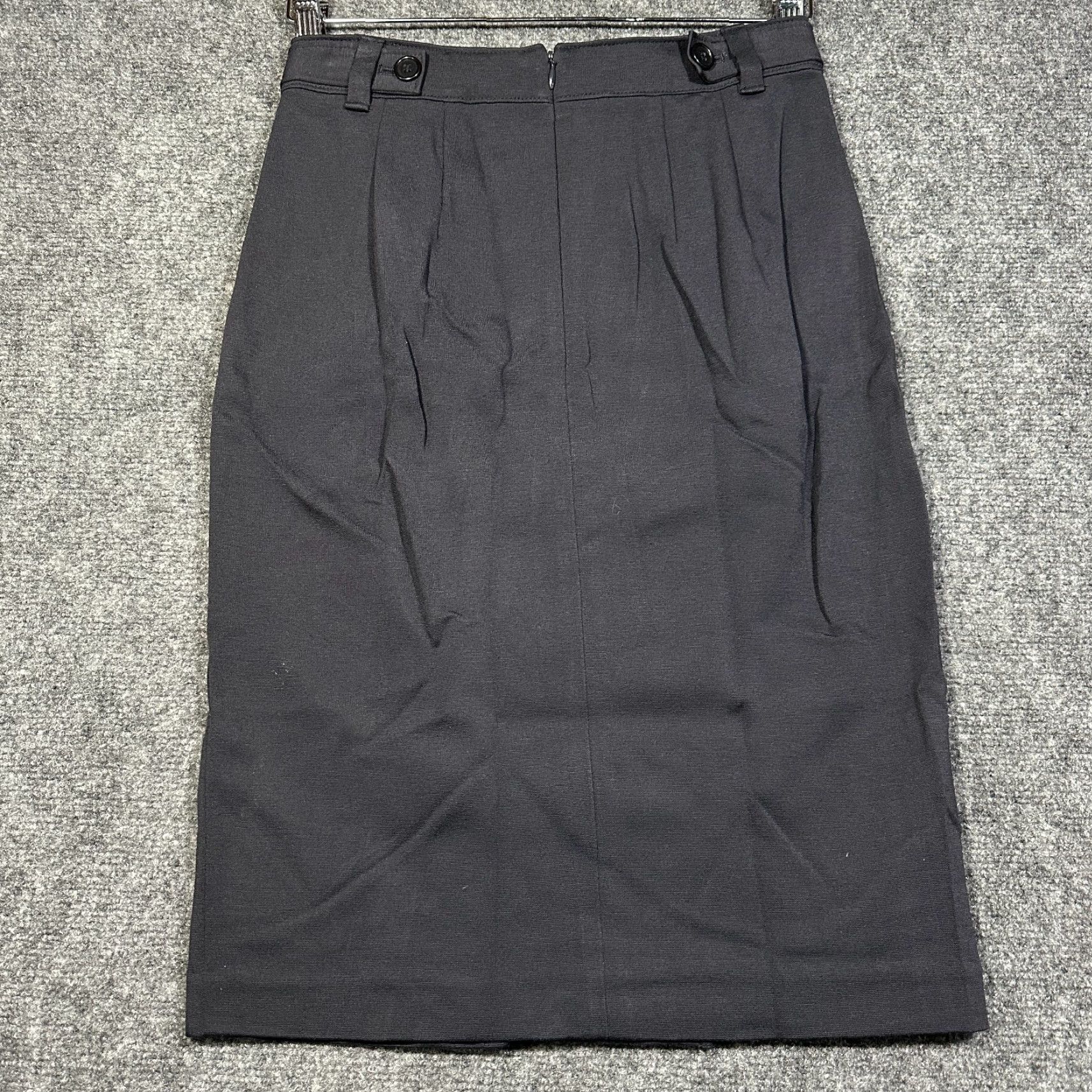 Ann Taylor Ann Taylor Skirt Womens 00 Navy Blue Stretch Knit Front Vent Back Zip Pencil VINTAGE? Size 24" / US 00 / IT 34 - 6 Thumbnail