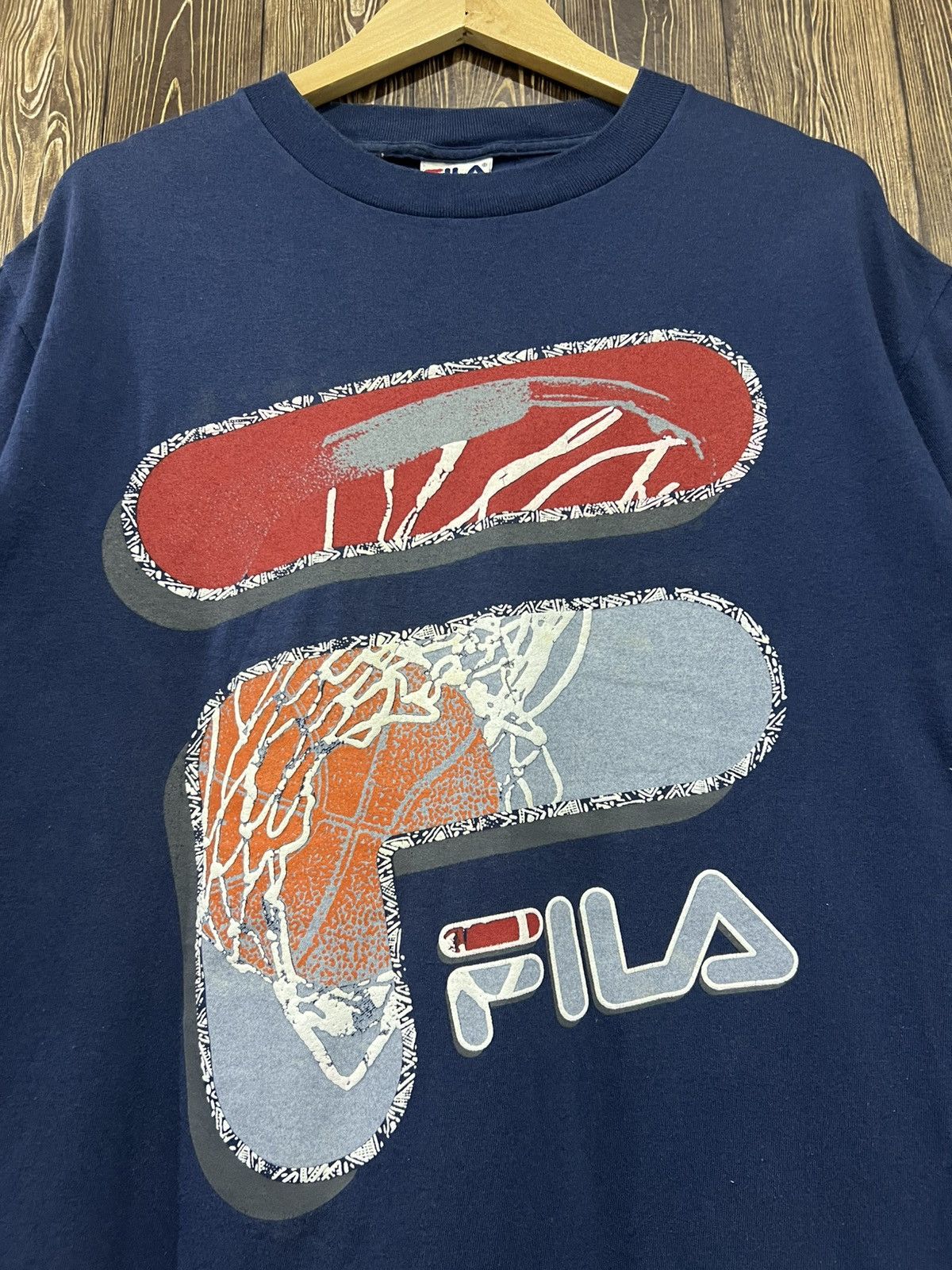 Fila Vintage 90s Fila Big Logo Tshirt Size US L / EU 52-54 / 3 - 2 Thumbnail