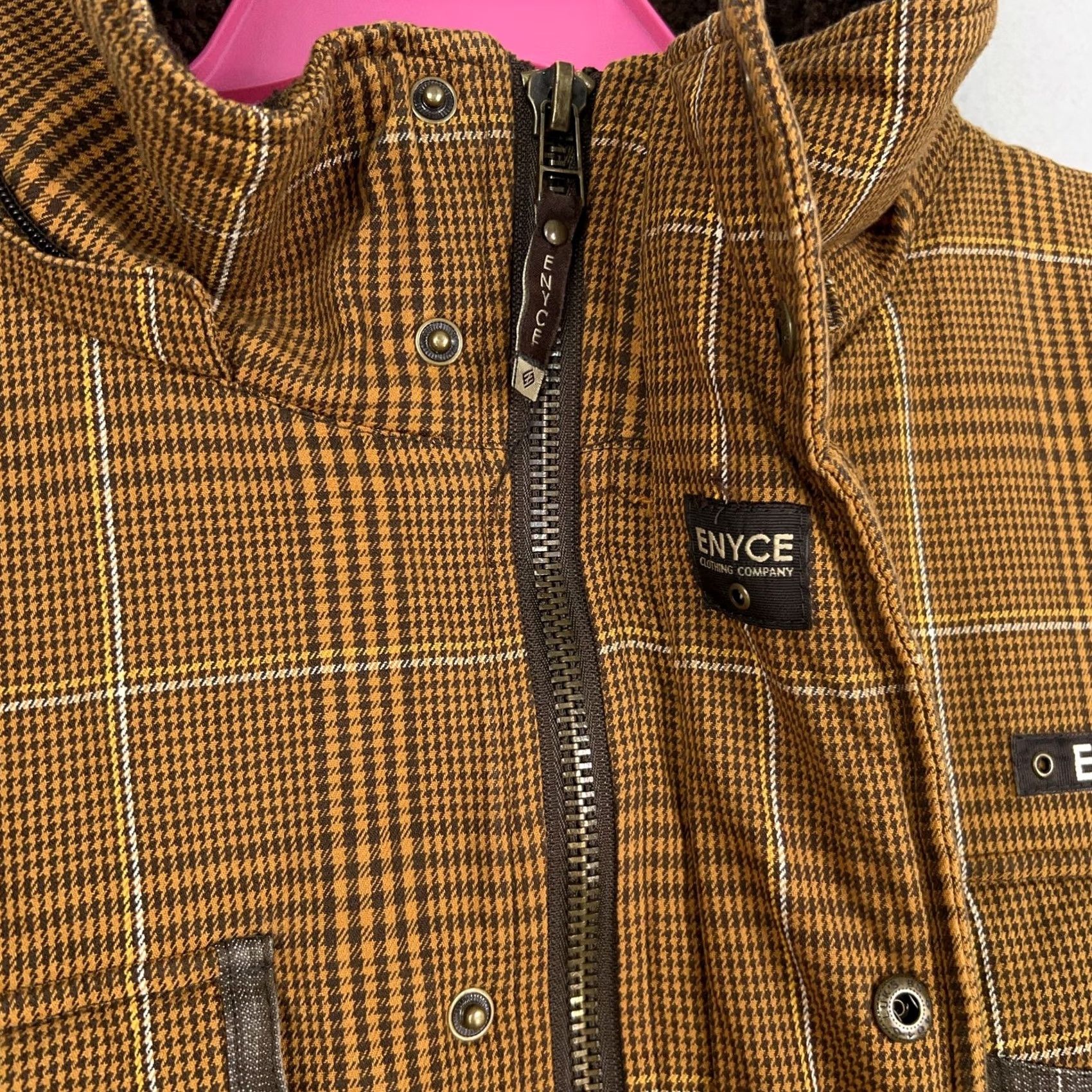 Enyce Enyce Jacket Mens 2XL Brown Plaid Sherpa Lined Winter Parka Coat Hip Hop Y2K Jacket Size US XXL / EU 58 / 5 - 5 Thumbnail